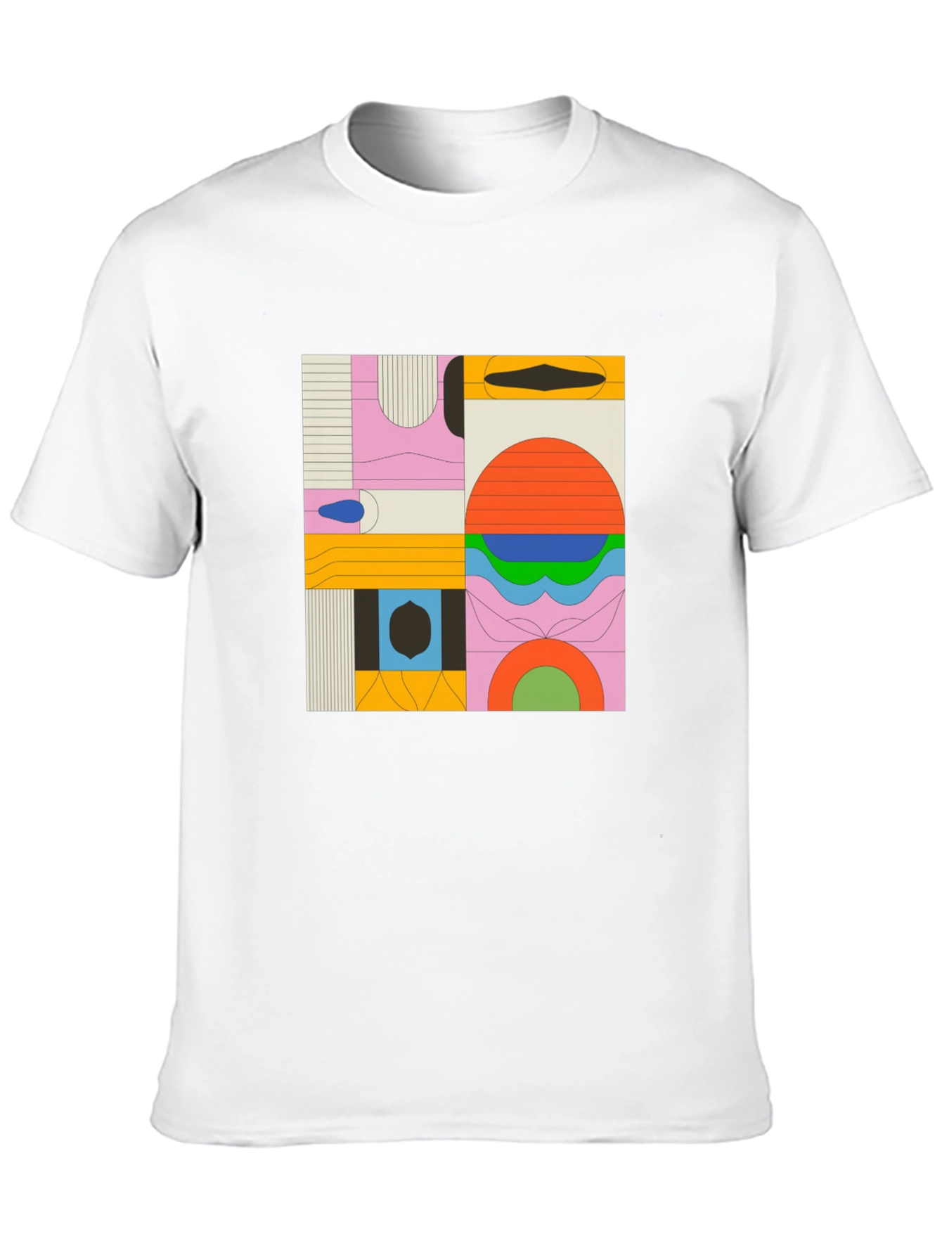 Abstract Geometric Graphic Black T-Shirt