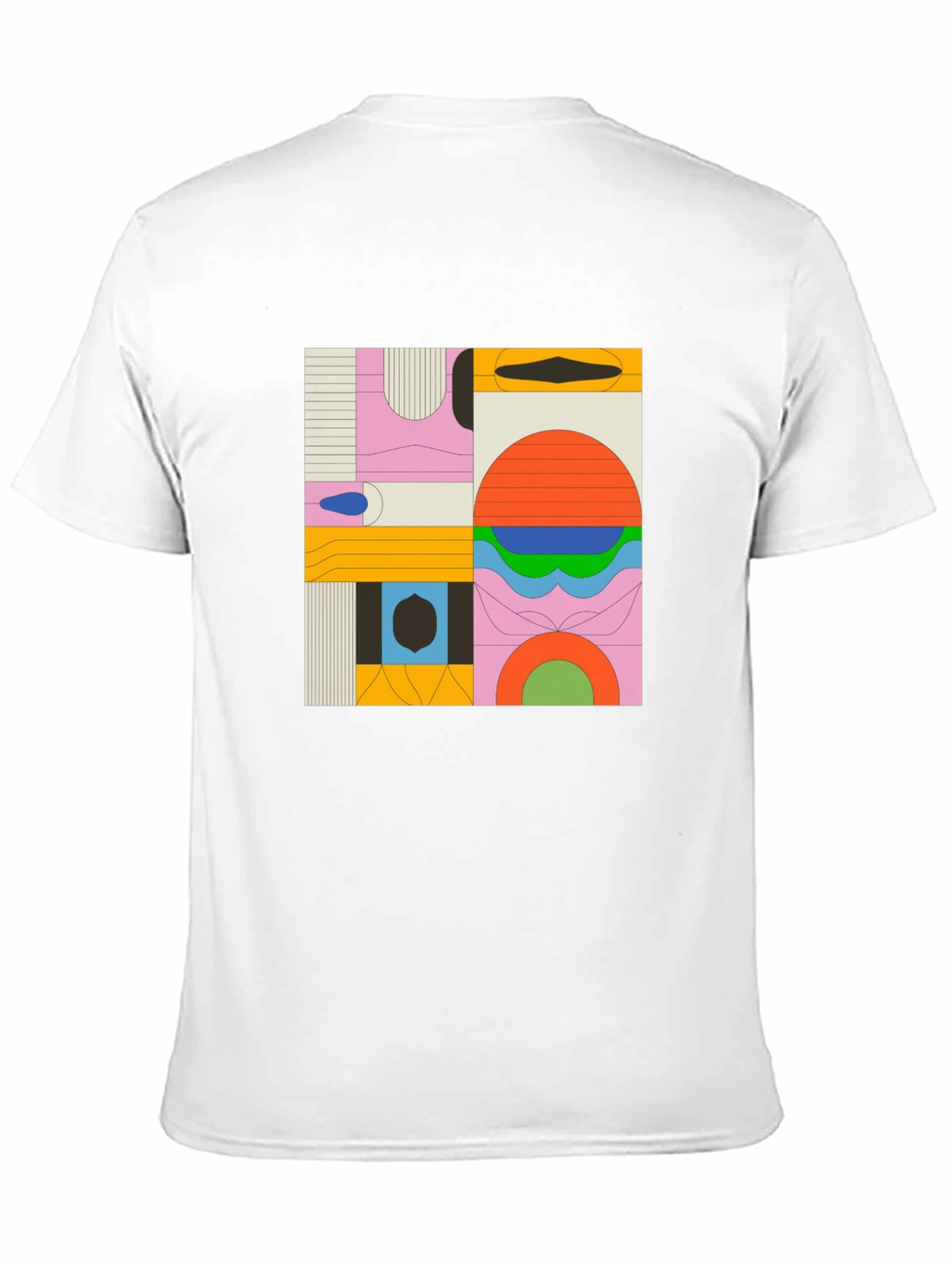Abstract Geometric Graphic Black T-Shirt