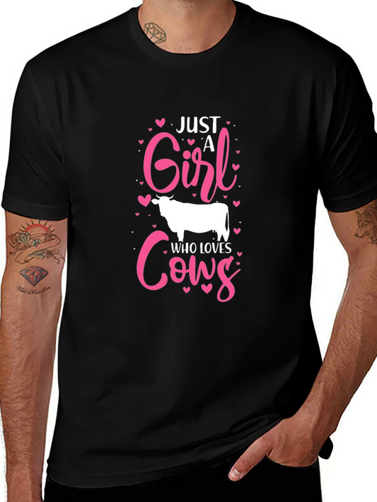Just a Girl Who Loves Cows Graphic T-Shirt