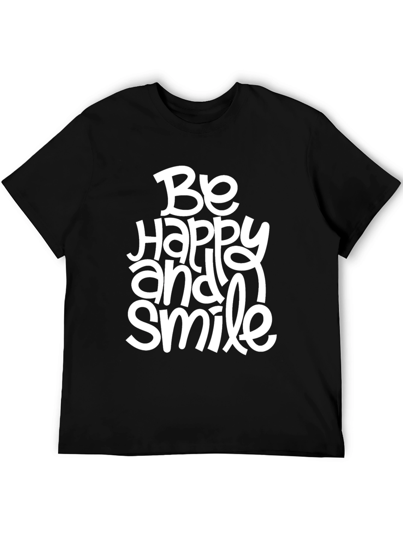 Be Happy and Smile Black T-Shirt
