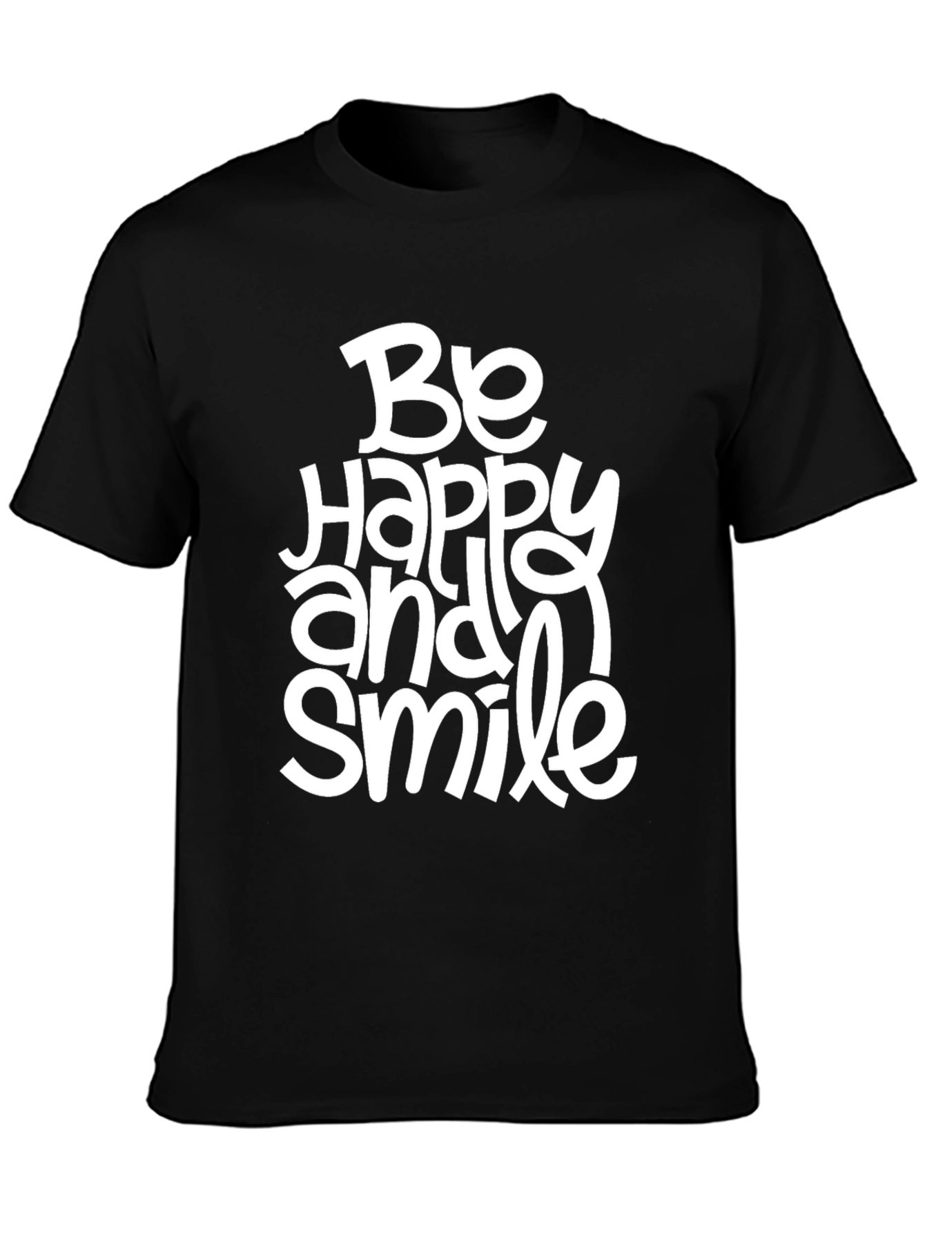 Be Happy and Smile Black T-Shirt