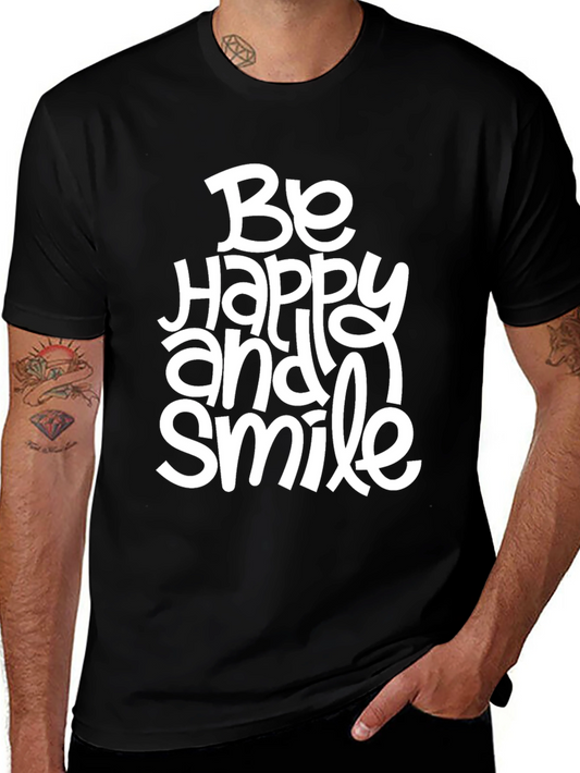 Be Happy and Smile Black T-Shirt
