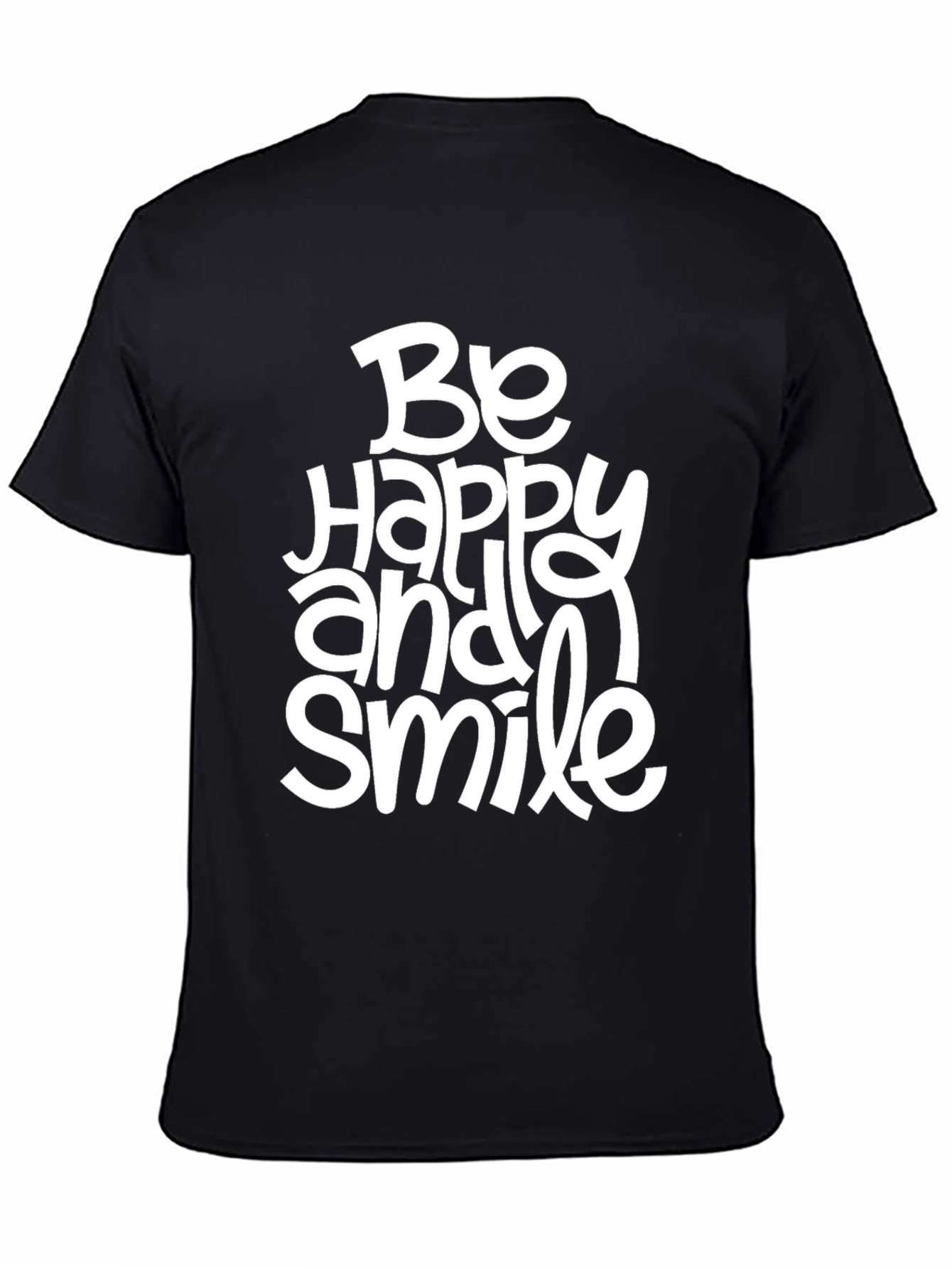 Be Happy and Smile Black T-Shirt