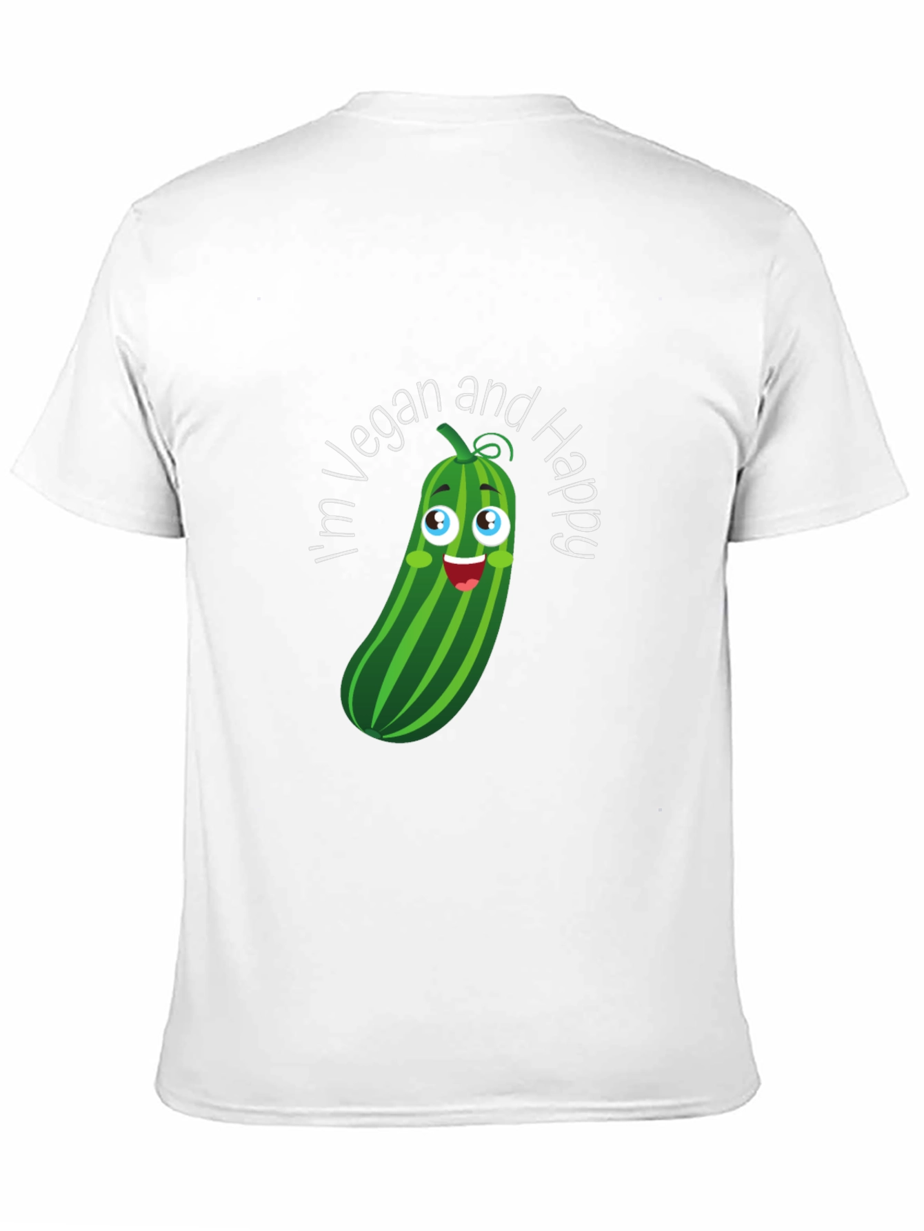 Vegan & Happy T-Shirt - Cucumber Graphic Tee