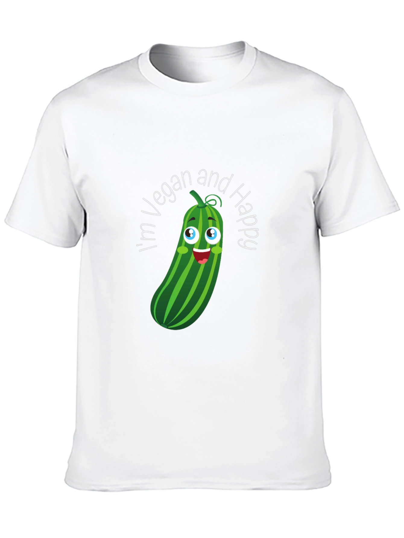 Vegan & Happy T-Shirt - Cucumber Graphic Tee