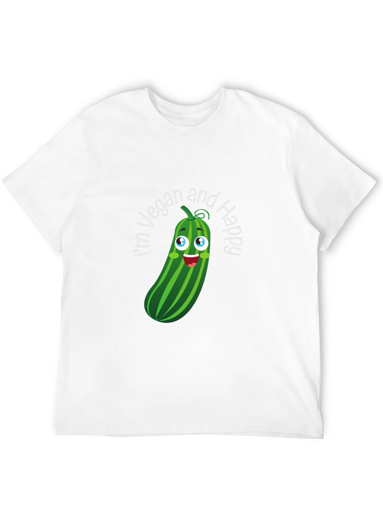 Vegan & Happy T-Shirt - Cucumber Graphic Tee