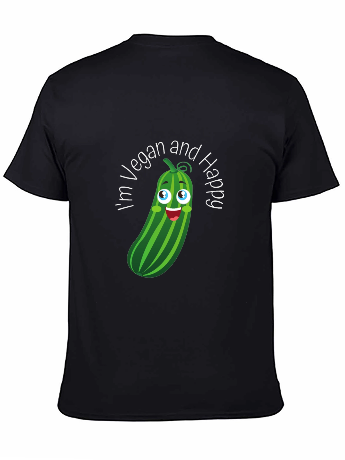 Vegan & Happy T-Shirt - Cucumber Graphic Tee