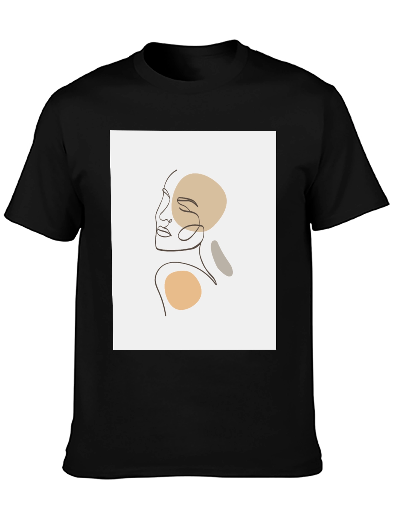 Minimalist Abstract Face Line Art Graphic Tee
