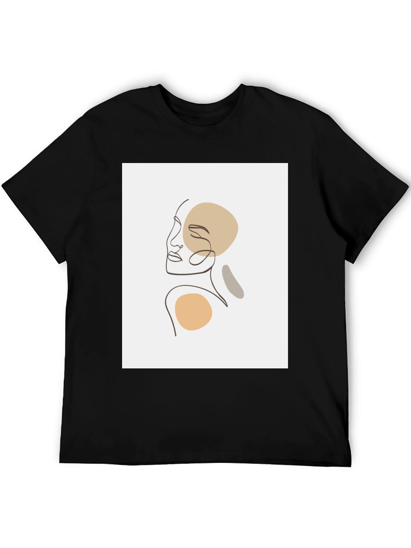 Minimalist Abstract Face Line Art Graphic Tee