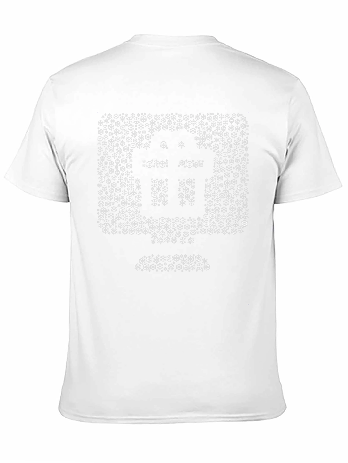 Abstract Snowflake Pattern Black T-Shirt