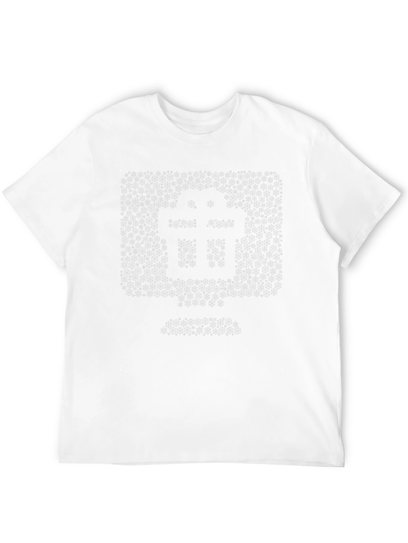 Abstract Snowflake Pattern Black T-Shirt