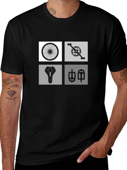 Biker T-Shirt - Cycle Parts Graphic Tee
