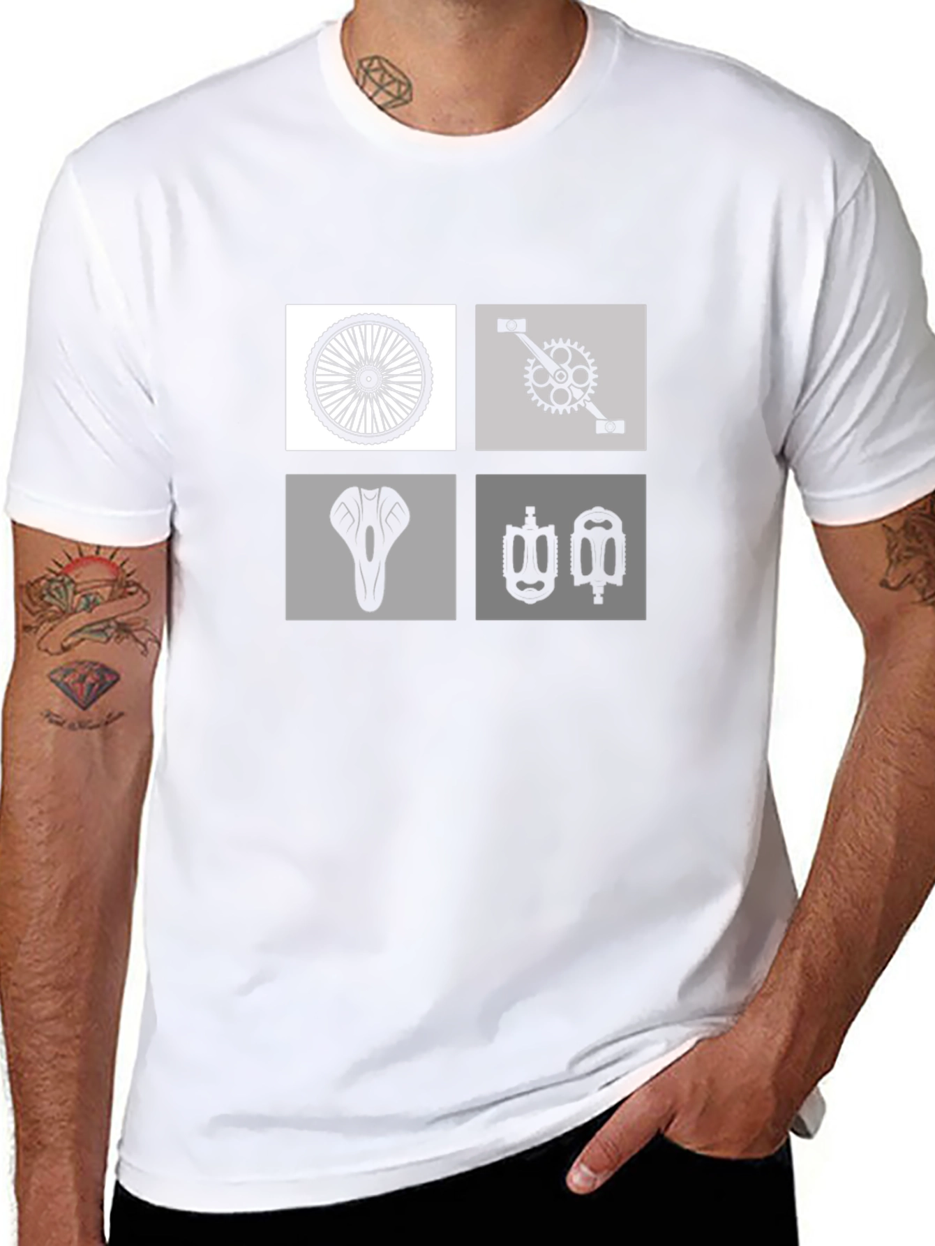 Biker T-Shirt - Cycle Parts Graphic Tee