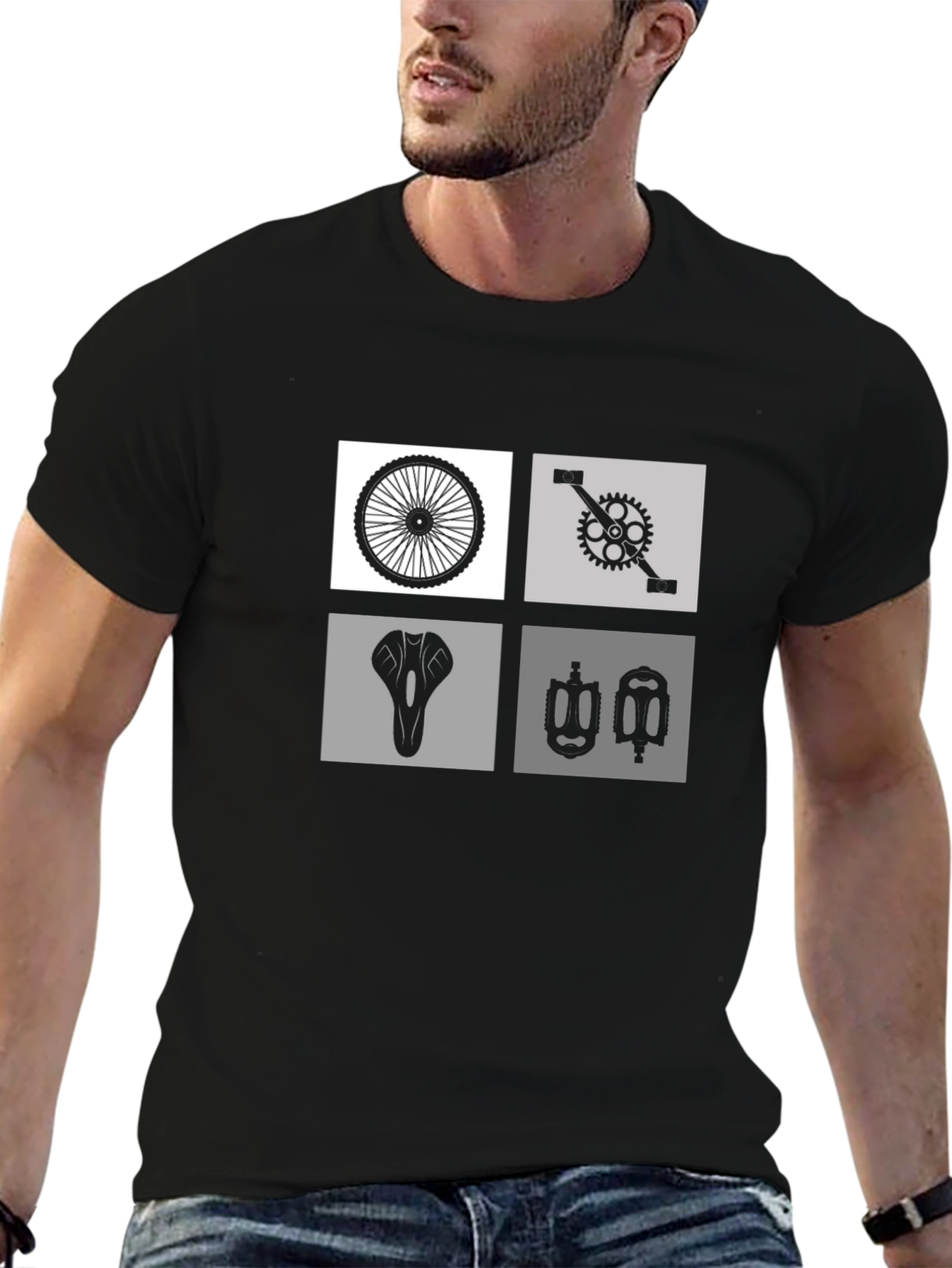 Biker T-Shirt - Cycle Parts Graphic Tee