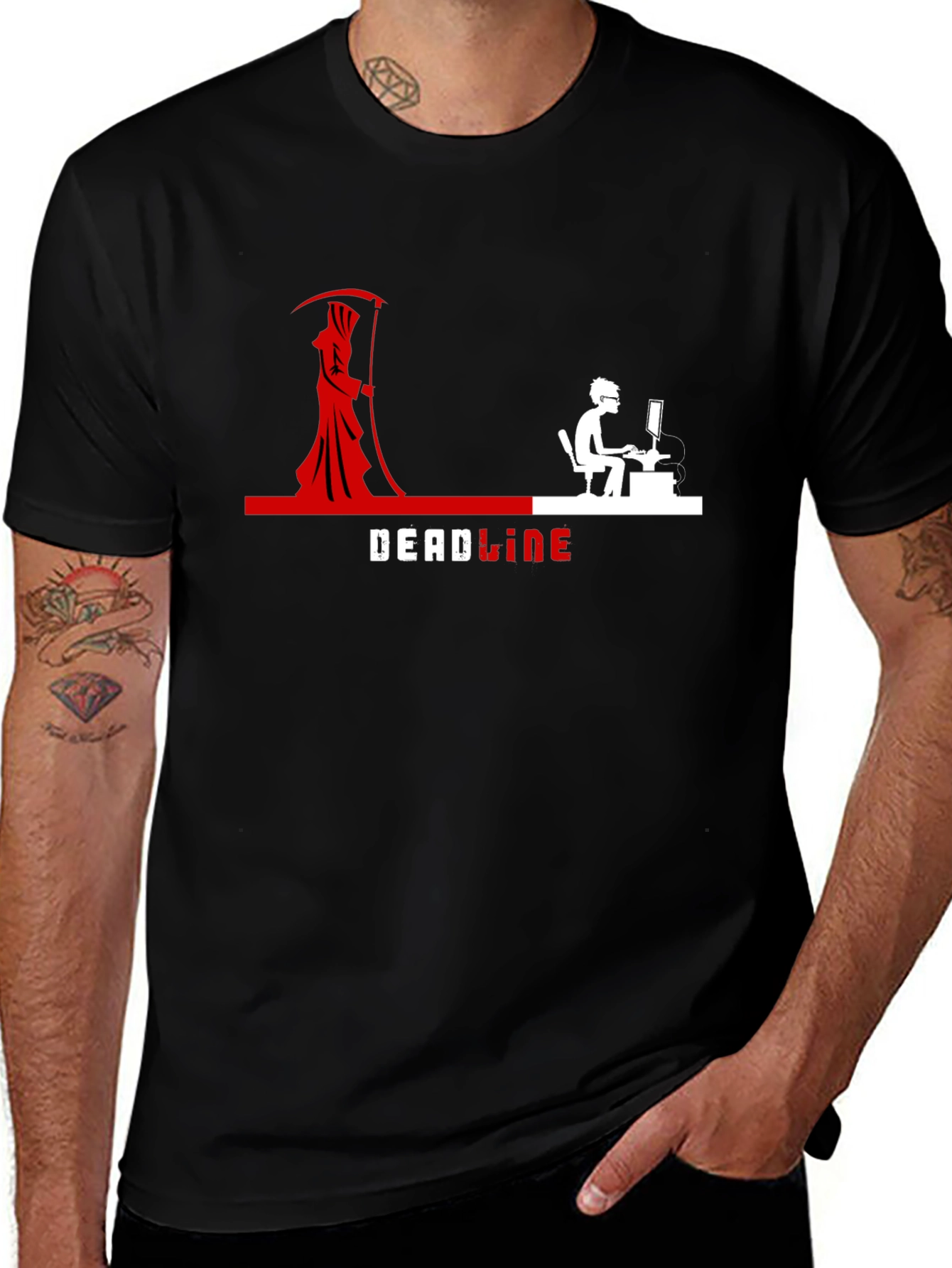 Deadline Grim Reaper T-Shirt - Funny Programmer Tee