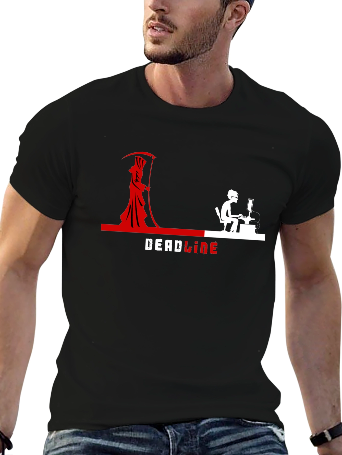 Deadline Grim Reaper T-Shirt - Funny Programmer Tee