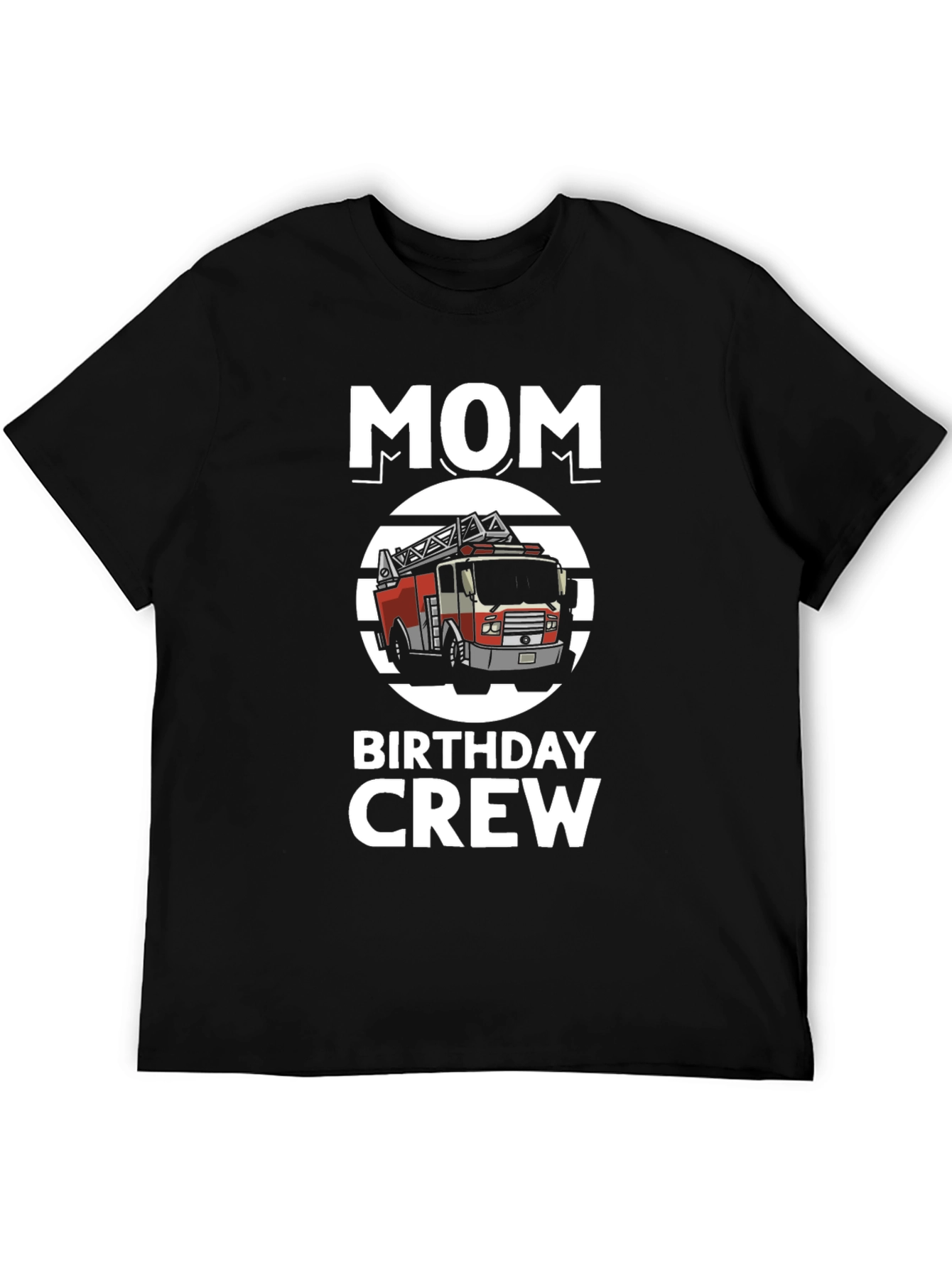 Mom Birthday Crew Firetruck Graphic Tee