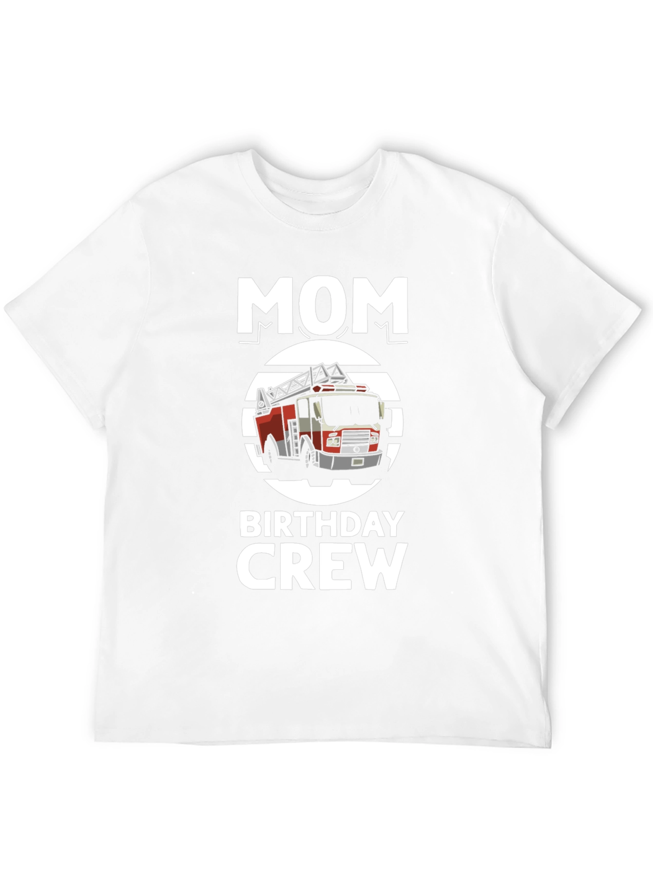 Mom Birthday Crew Firetruck Graphic Tee