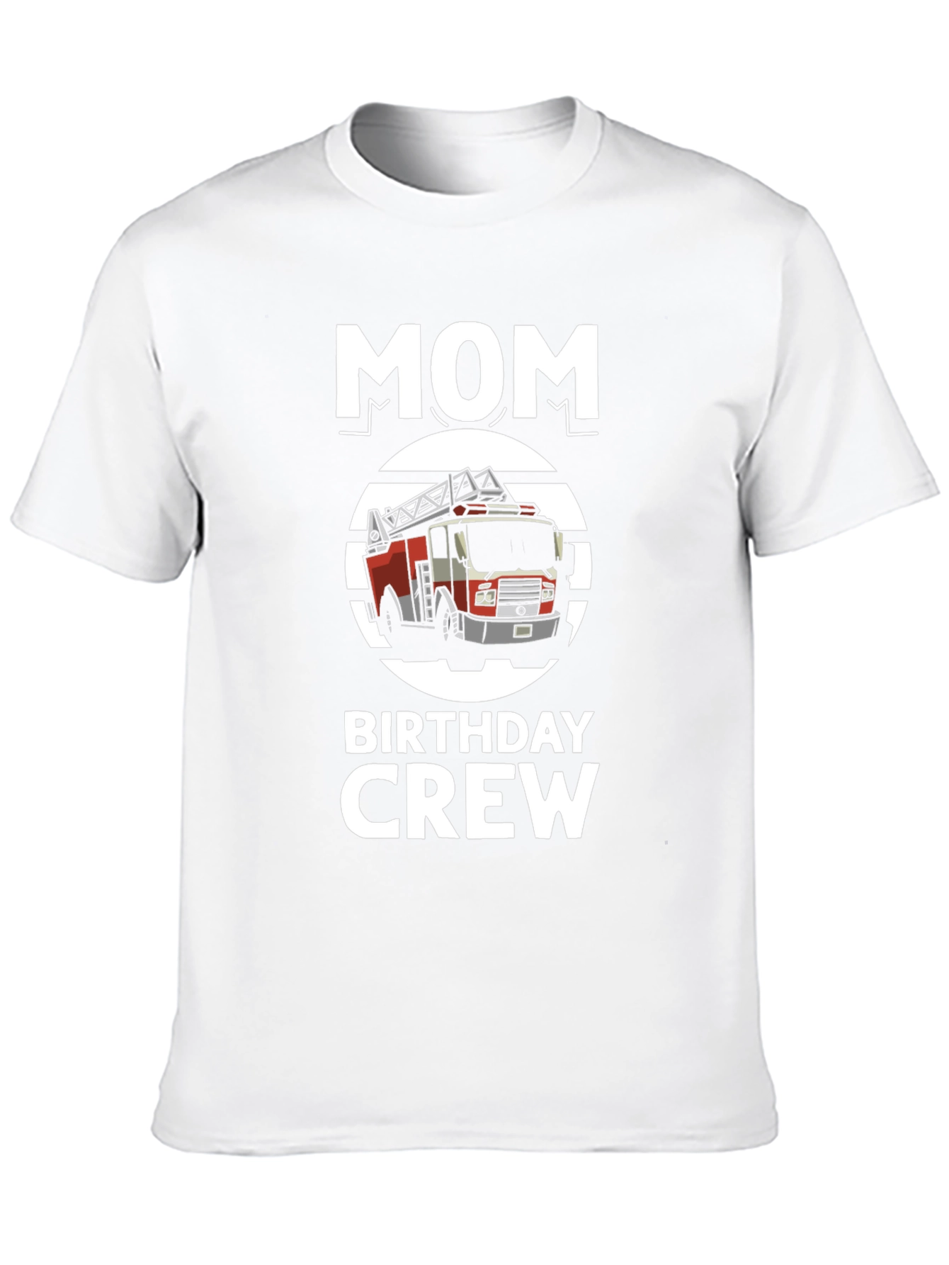 Mom Birthday Crew Firetruck Graphic Tee