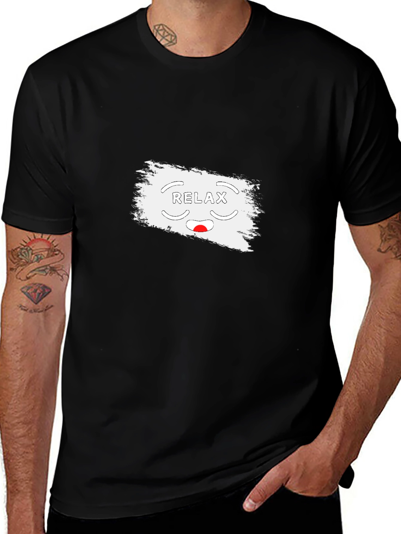 Relax Graphic Tee - Black Comfort Fit