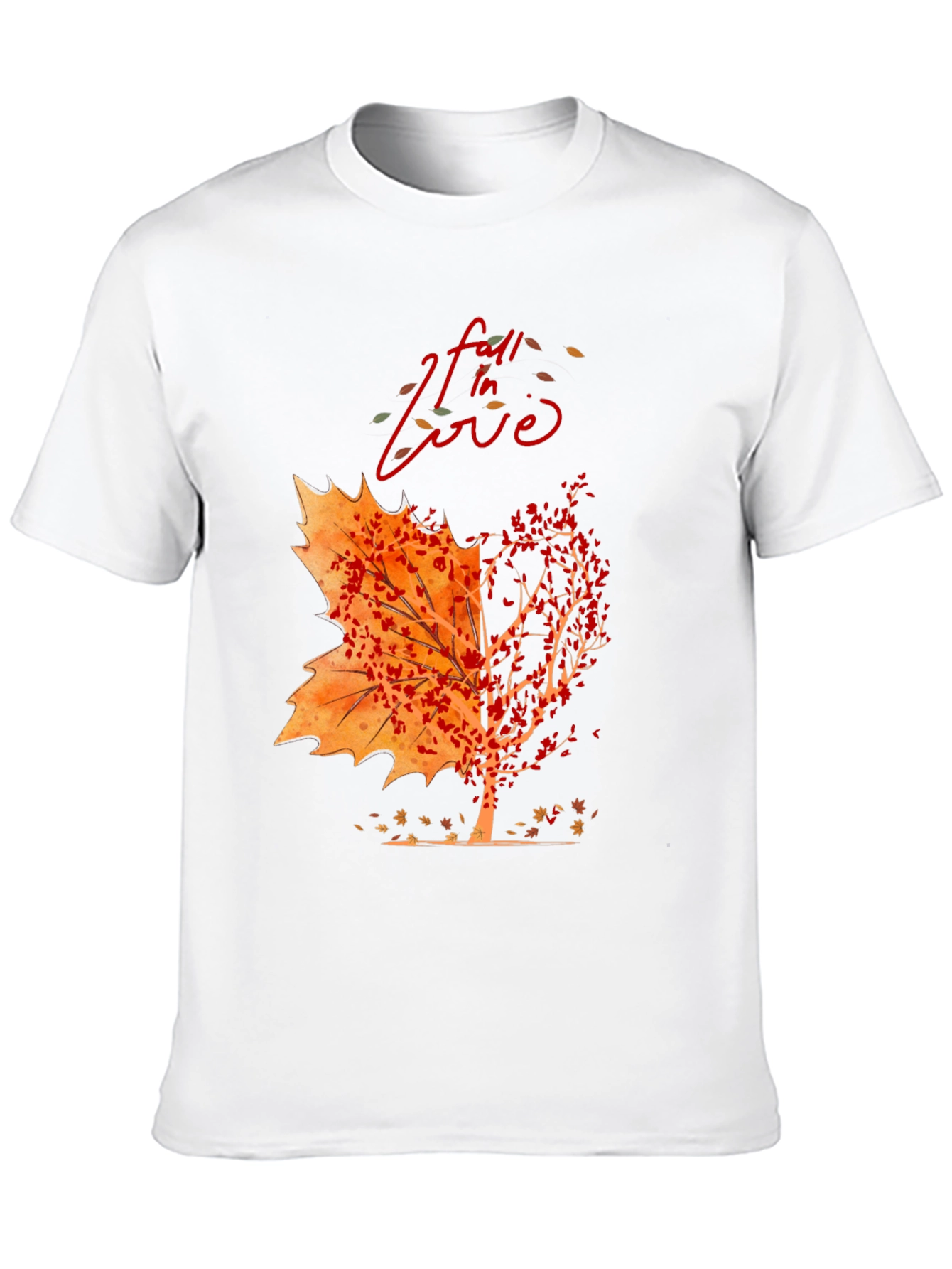 Fall In Love Autumn Leaf Tree Graphic Tee