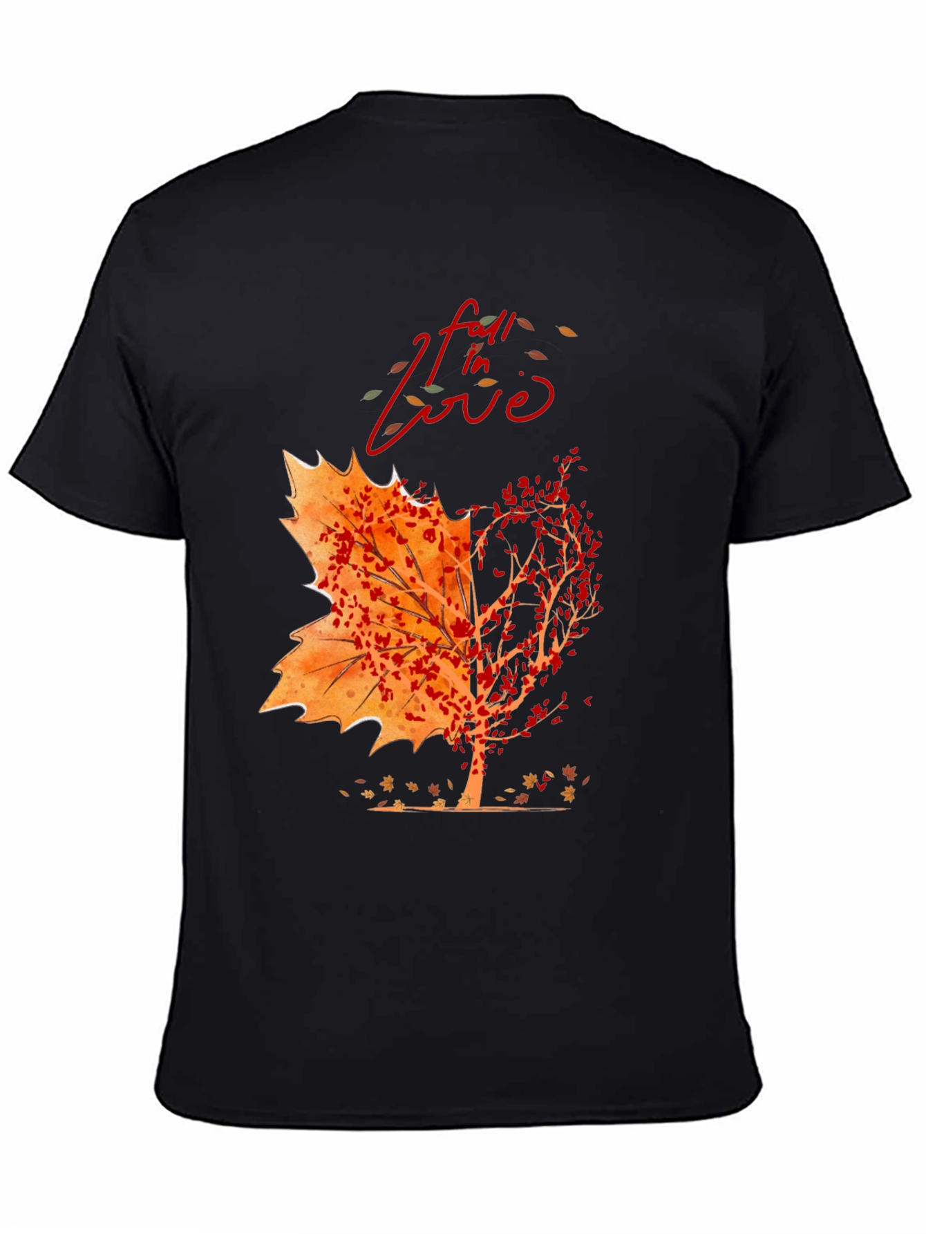 Fall In Love Autumn Leaf Tree Graphic Tee