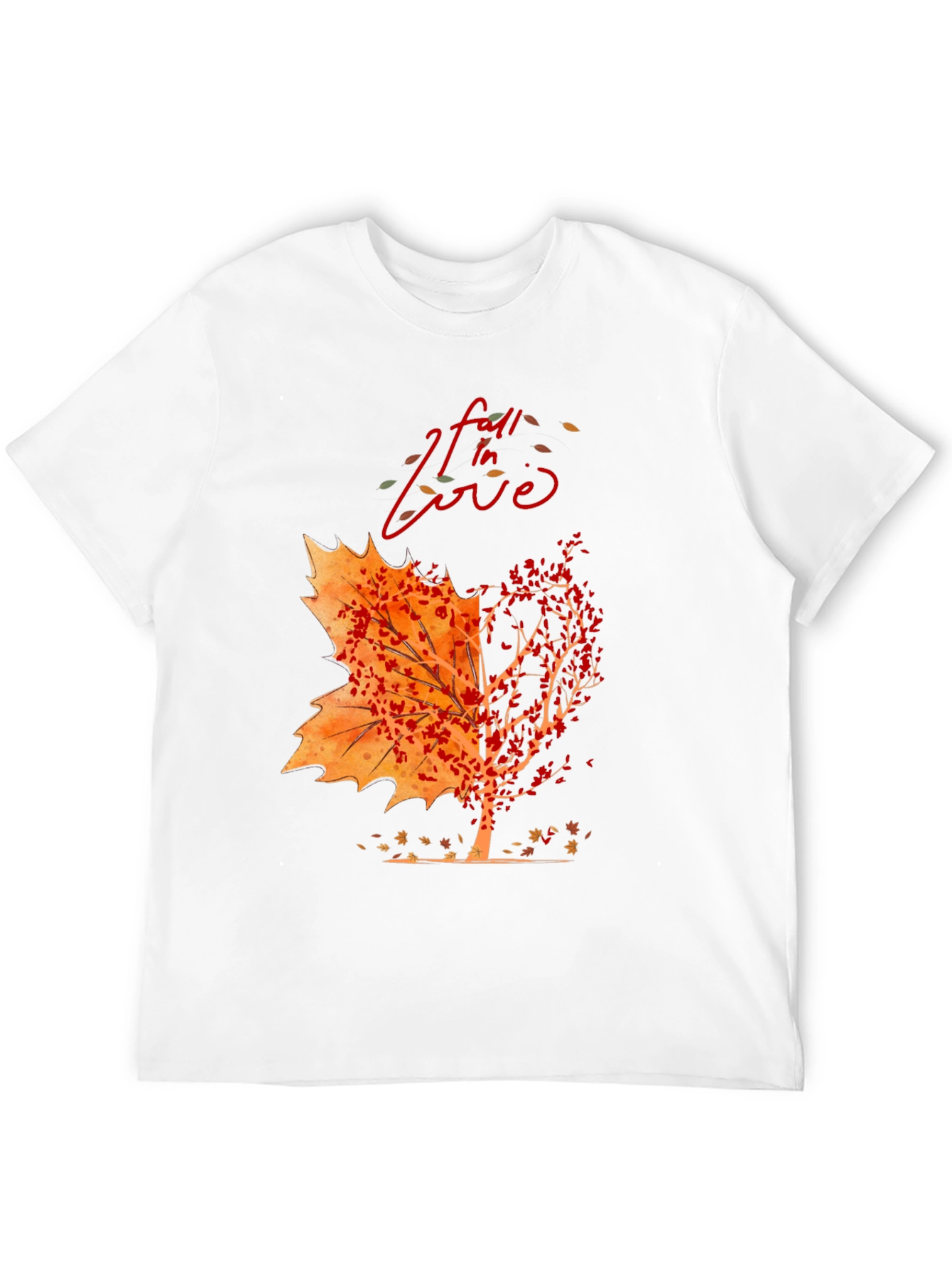 Fall In Love Autumn Leaf Tree Graphic Tee