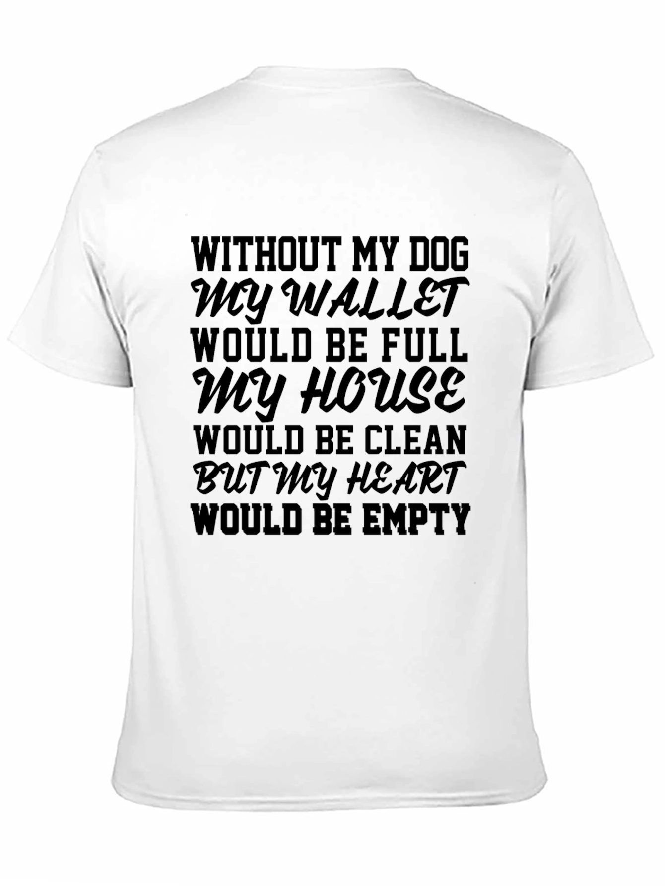 Dog Lover T-Shirt: Wallet Full Heart Empty