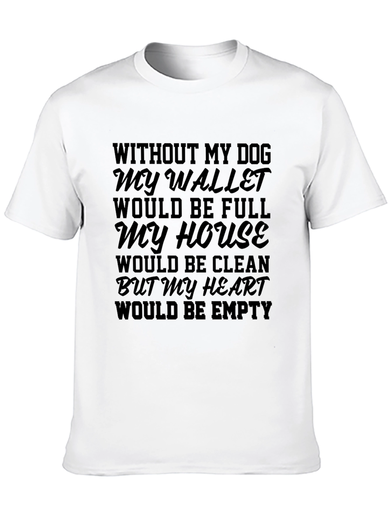 Dog Lover T-Shirt: Wallet Full Heart Empty