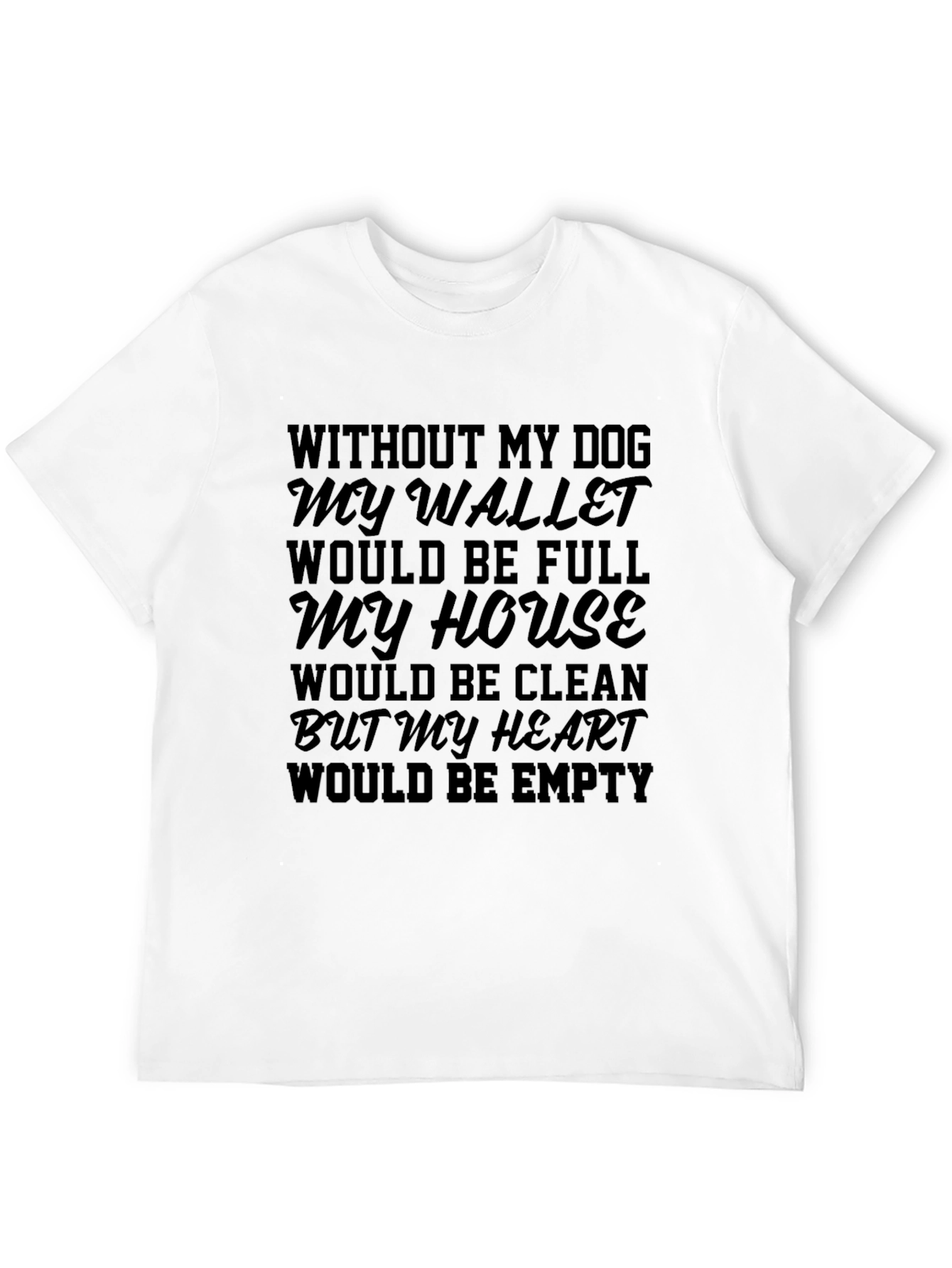 Dog Lover T-Shirt: Wallet Full Heart Empty