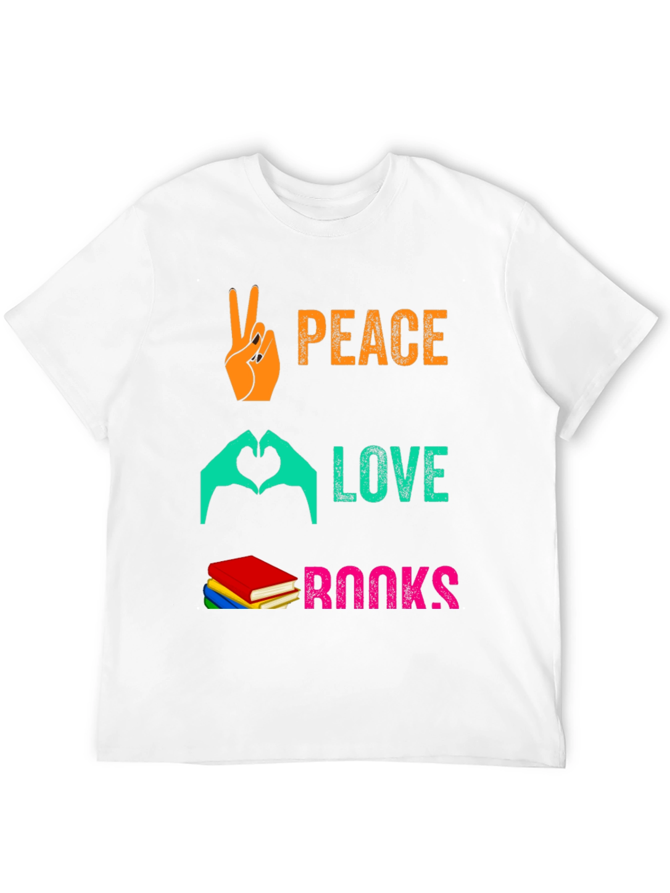 Peace Love Books Graphic T-Shirt