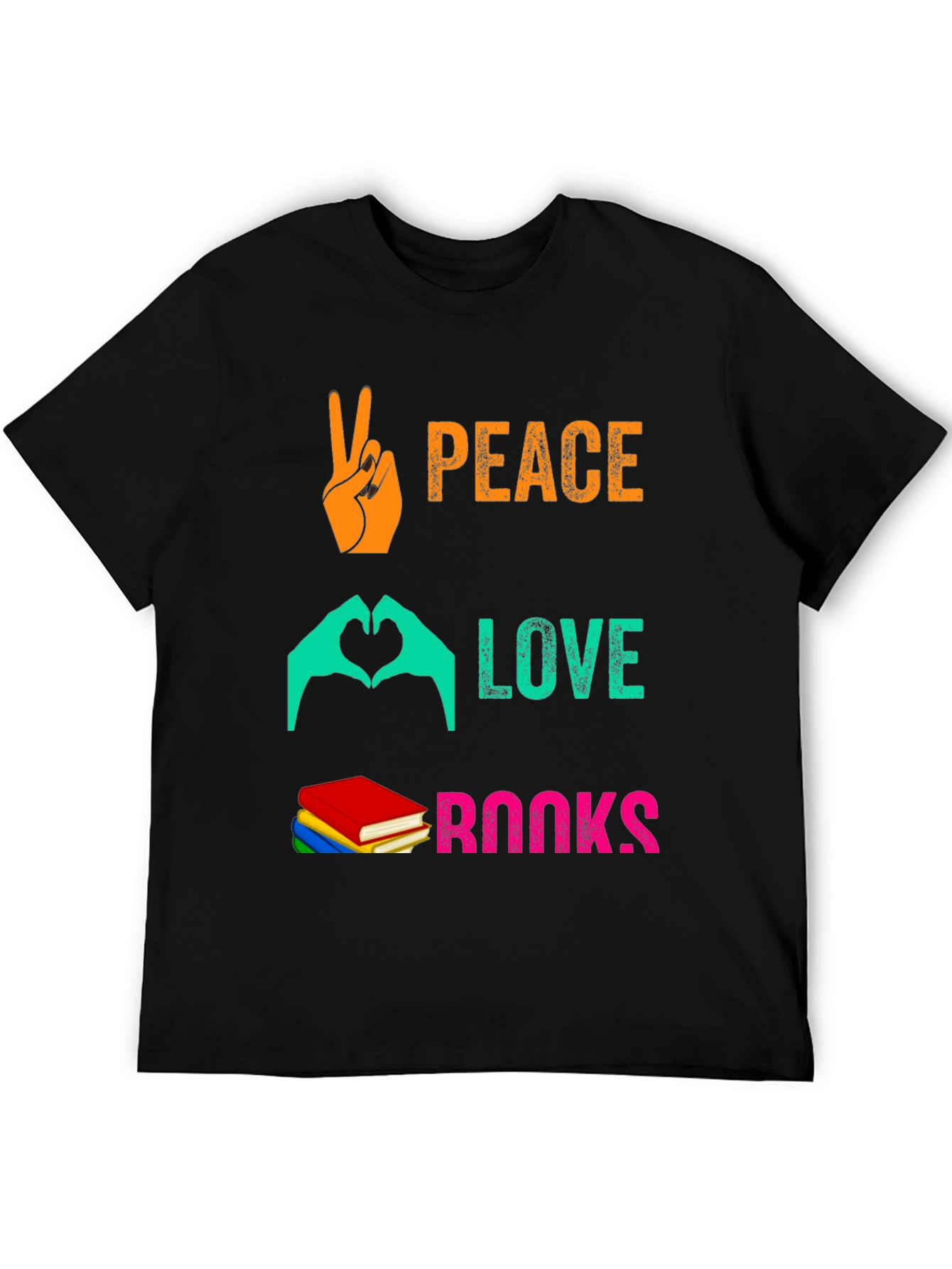 Peace Love Books Graphic T-Shirt