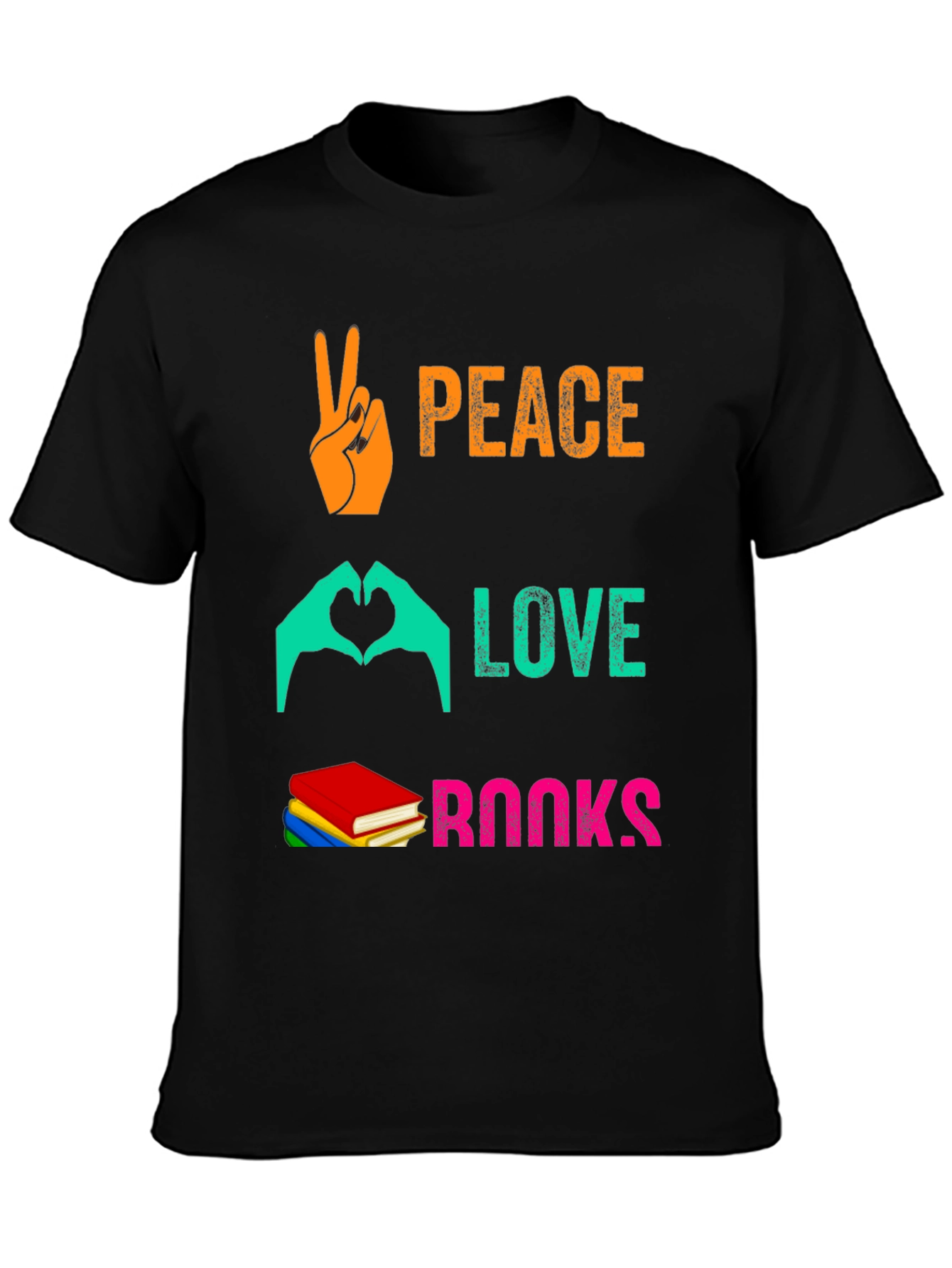 Peace Love Books Graphic T-Shirt