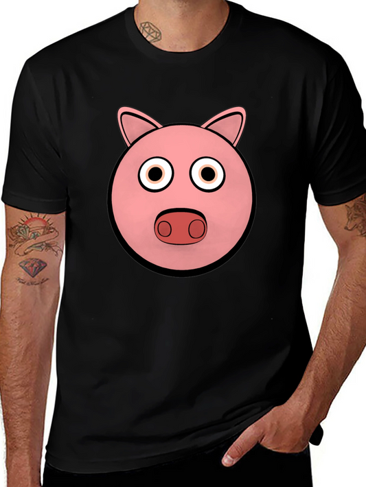 Pig Face Graphic Tee - Black Cotton Comfort