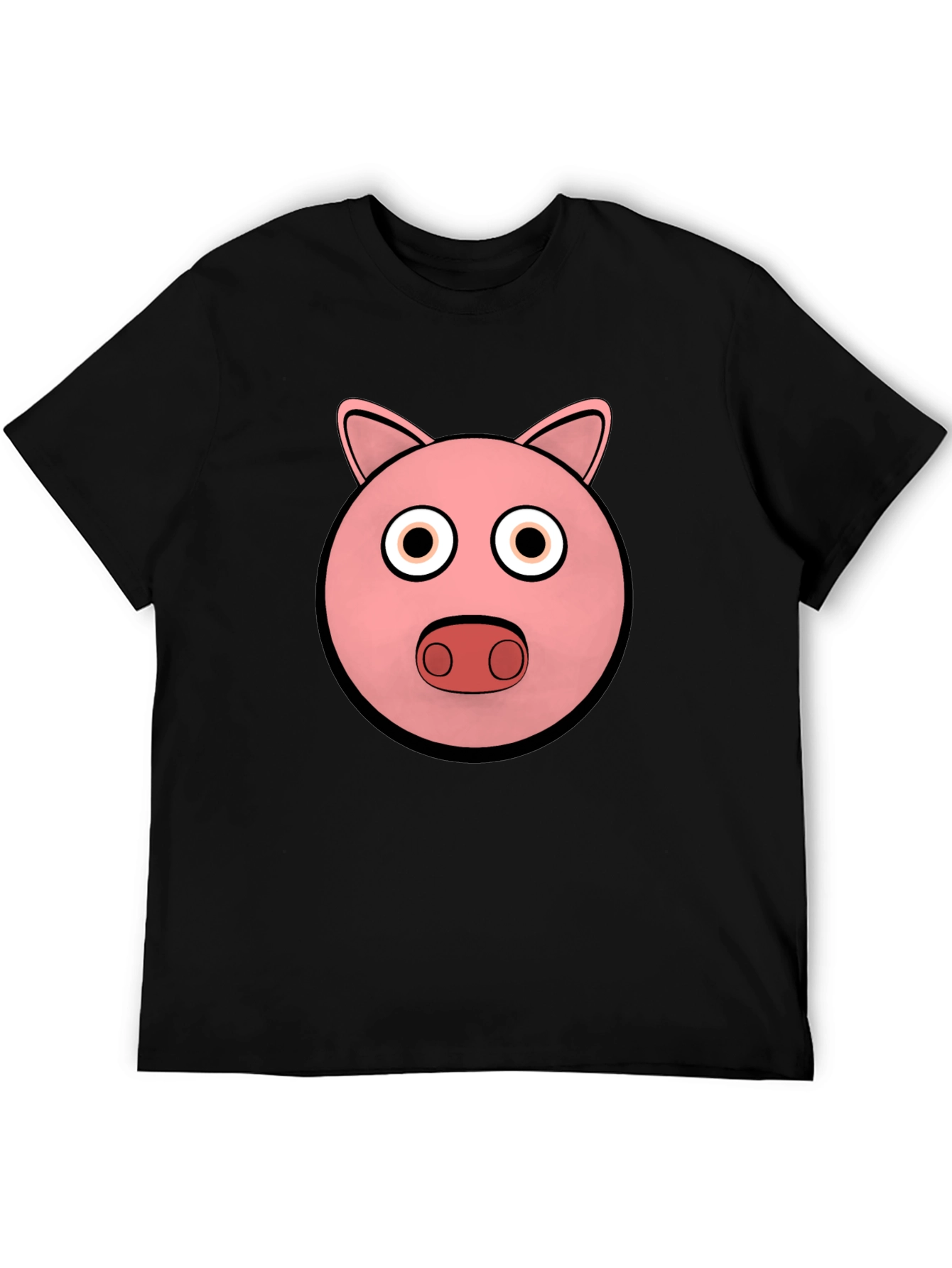 Pig Face Graphic Tee - Black Cotton Comfort