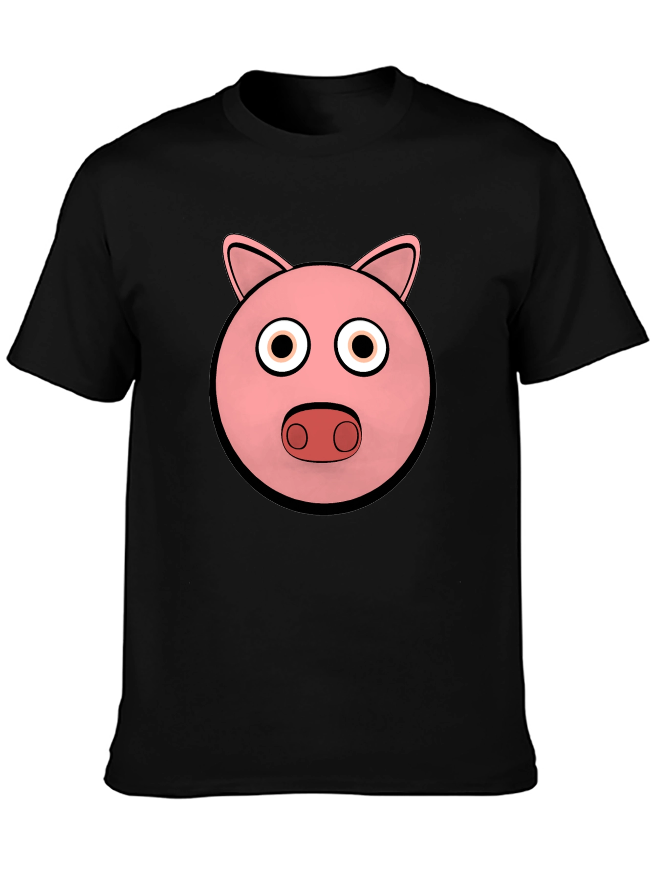 Pig Face Graphic Tee - Black Cotton Comfort