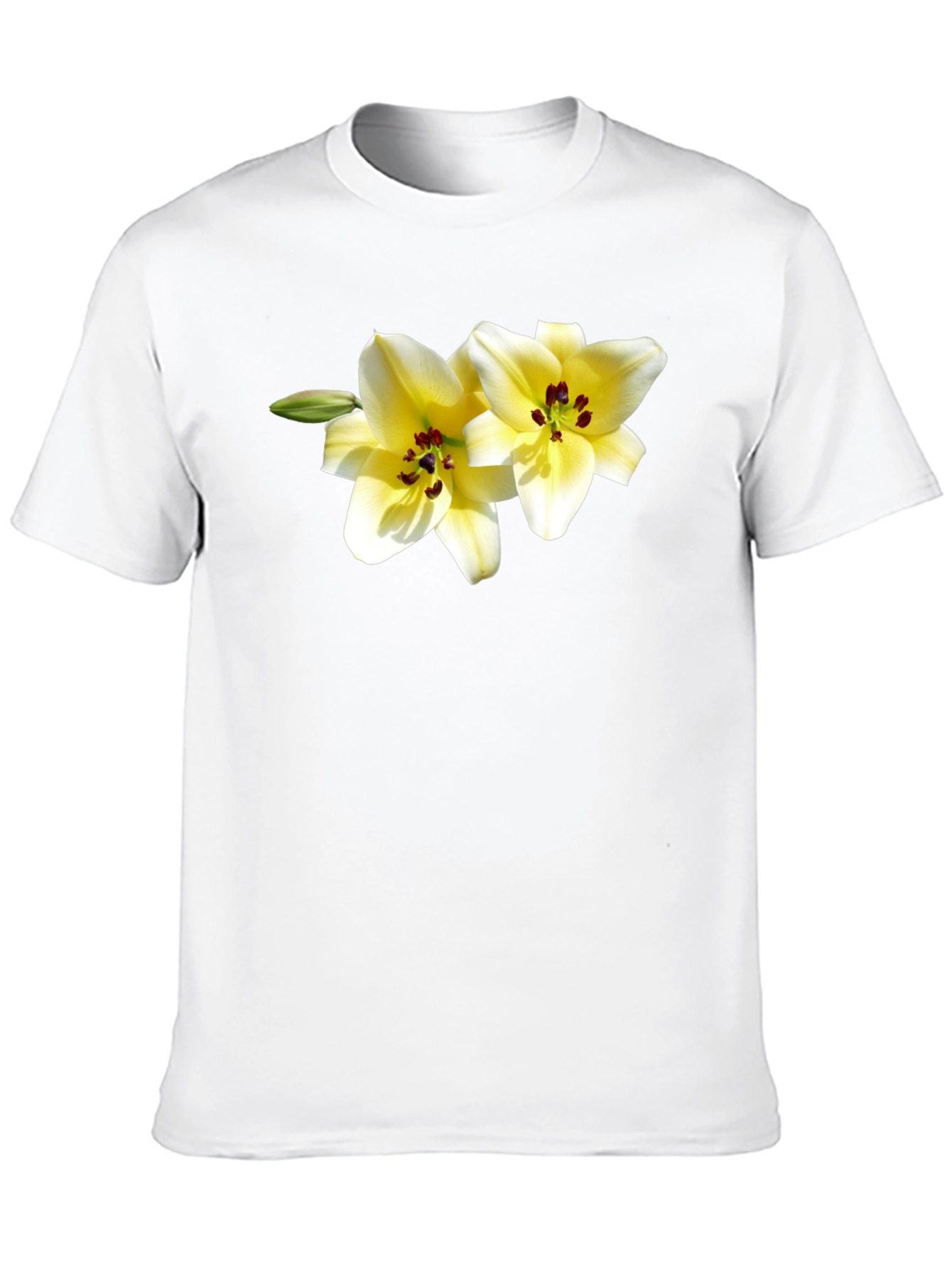 Floral Lily Graphic Tee - Black Cotton Blend
