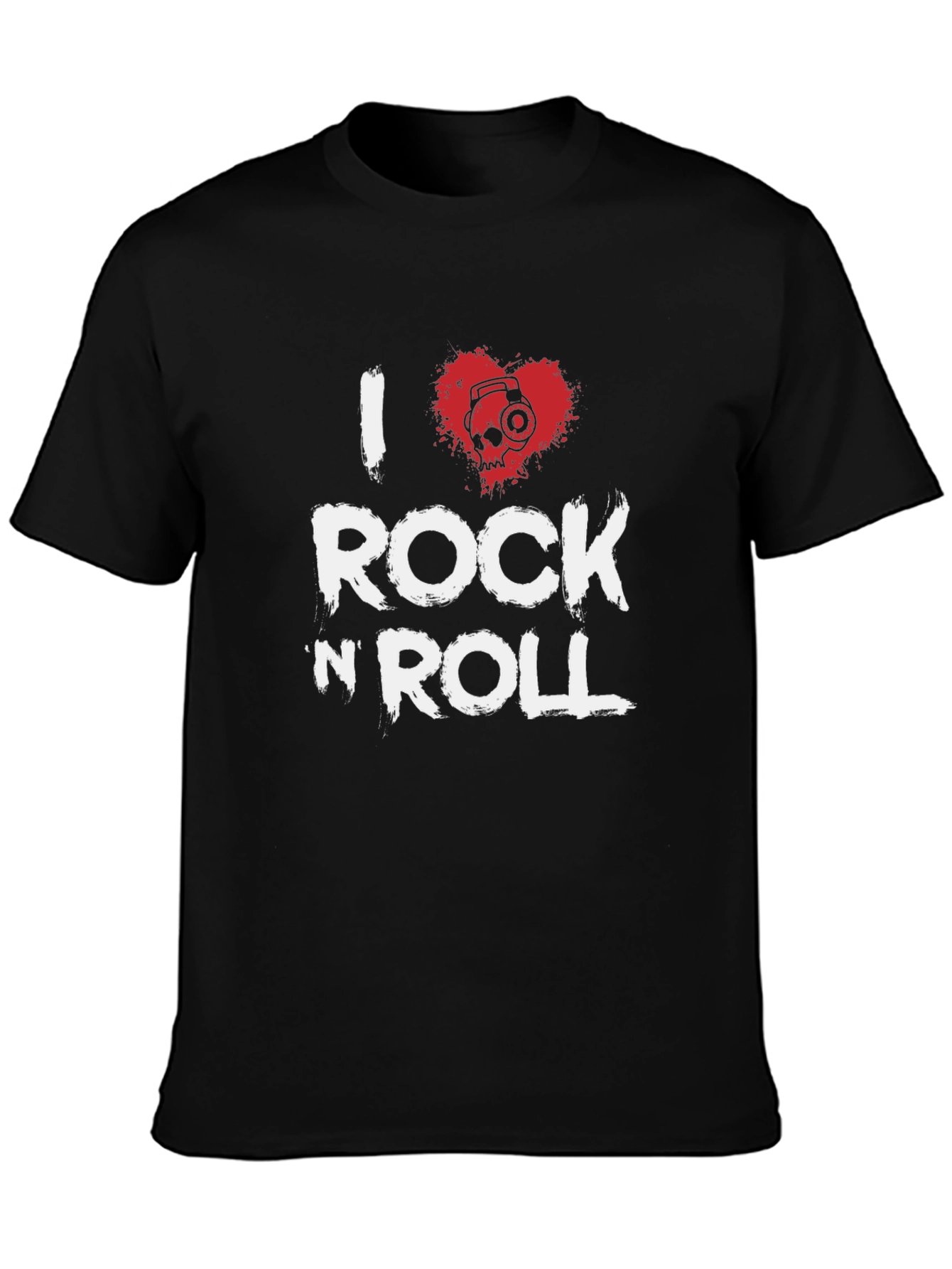 I Heart Rock n Roll Black Graphic Tee