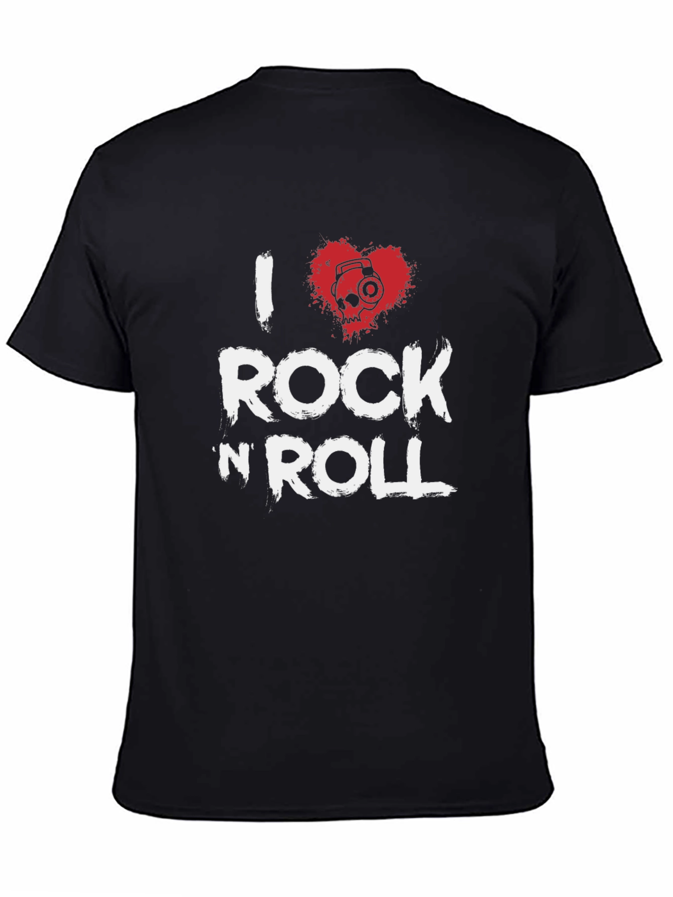 I Heart Rock n Roll Black Graphic Tee