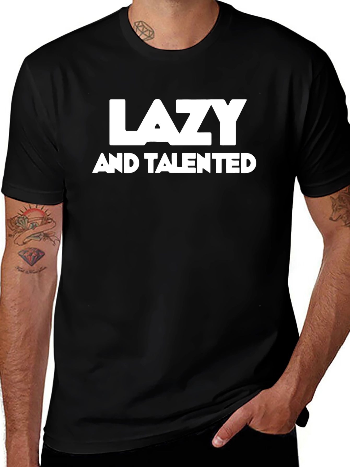Lazy and Talented Black Graphic Tee
