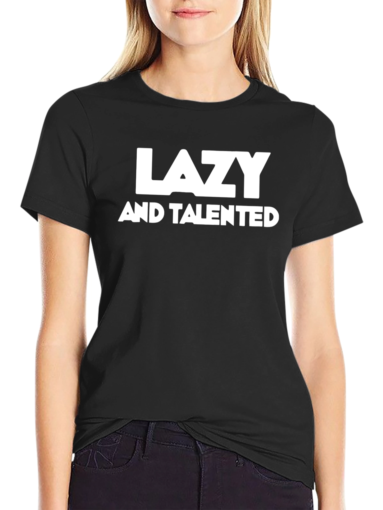 Lazy and Talented Black Graphic Tee