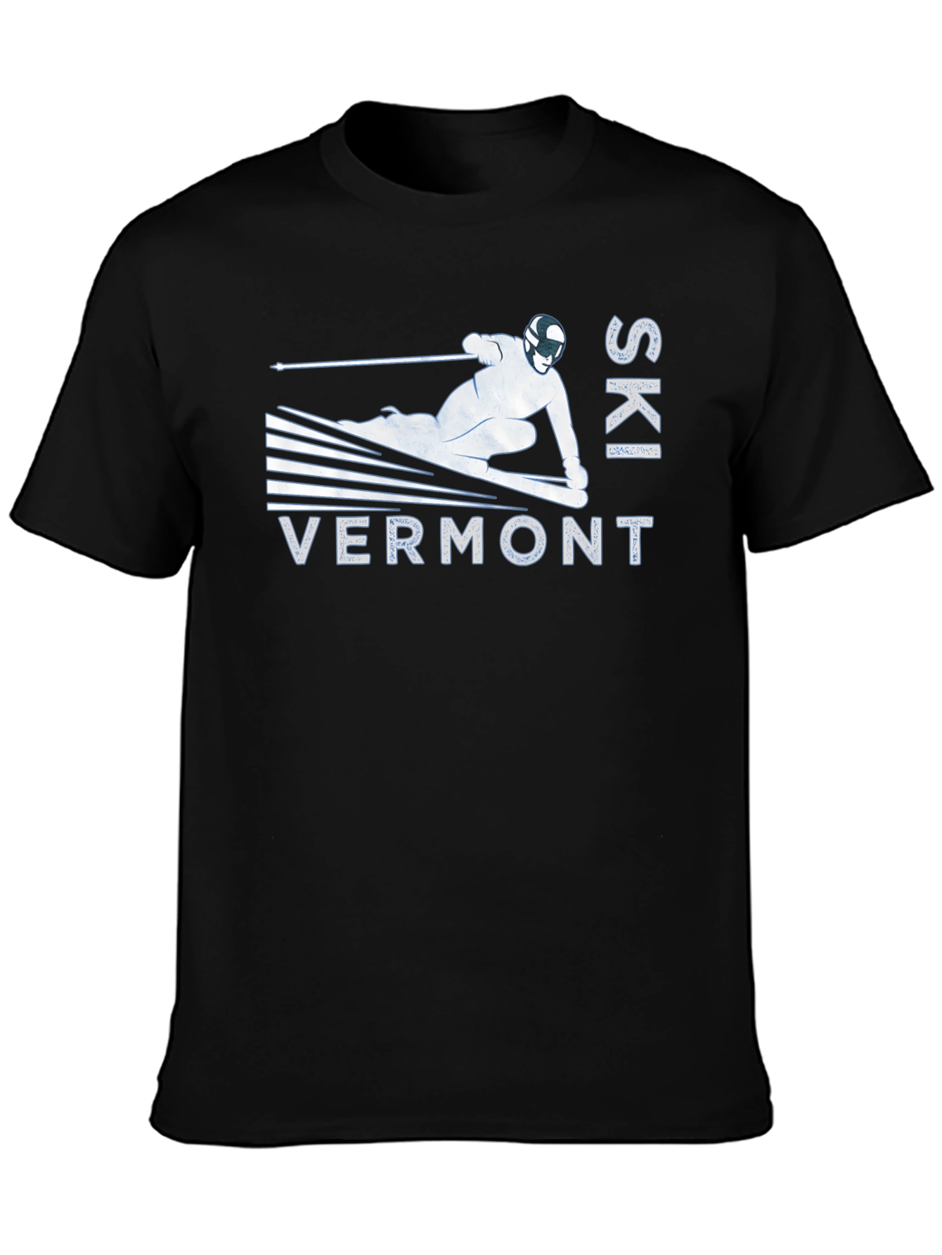 Ski Vermont Graphic Tee - Black Cotton T-Shirt