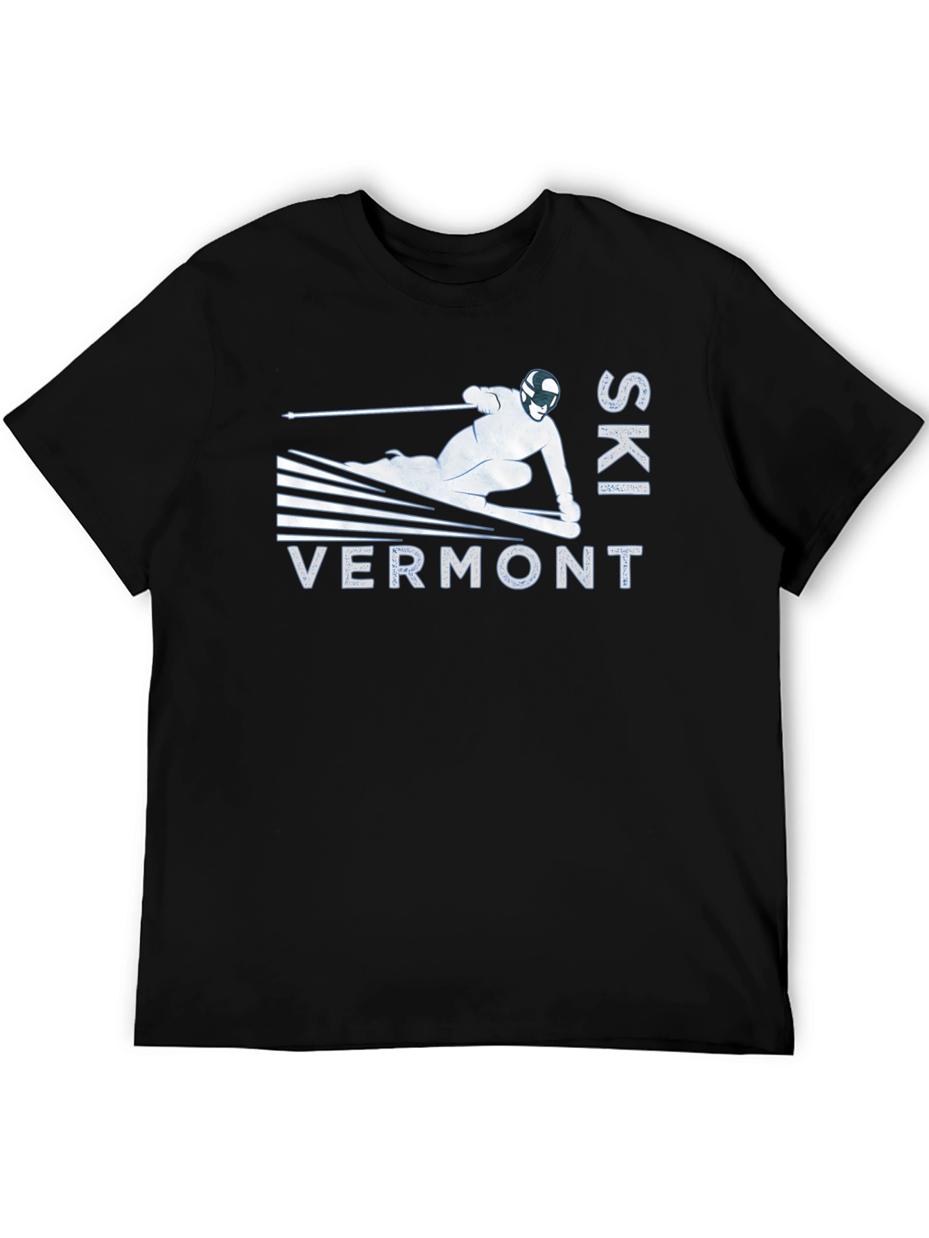 Ski Vermont Graphic Tee - Black Cotton T-Shirt