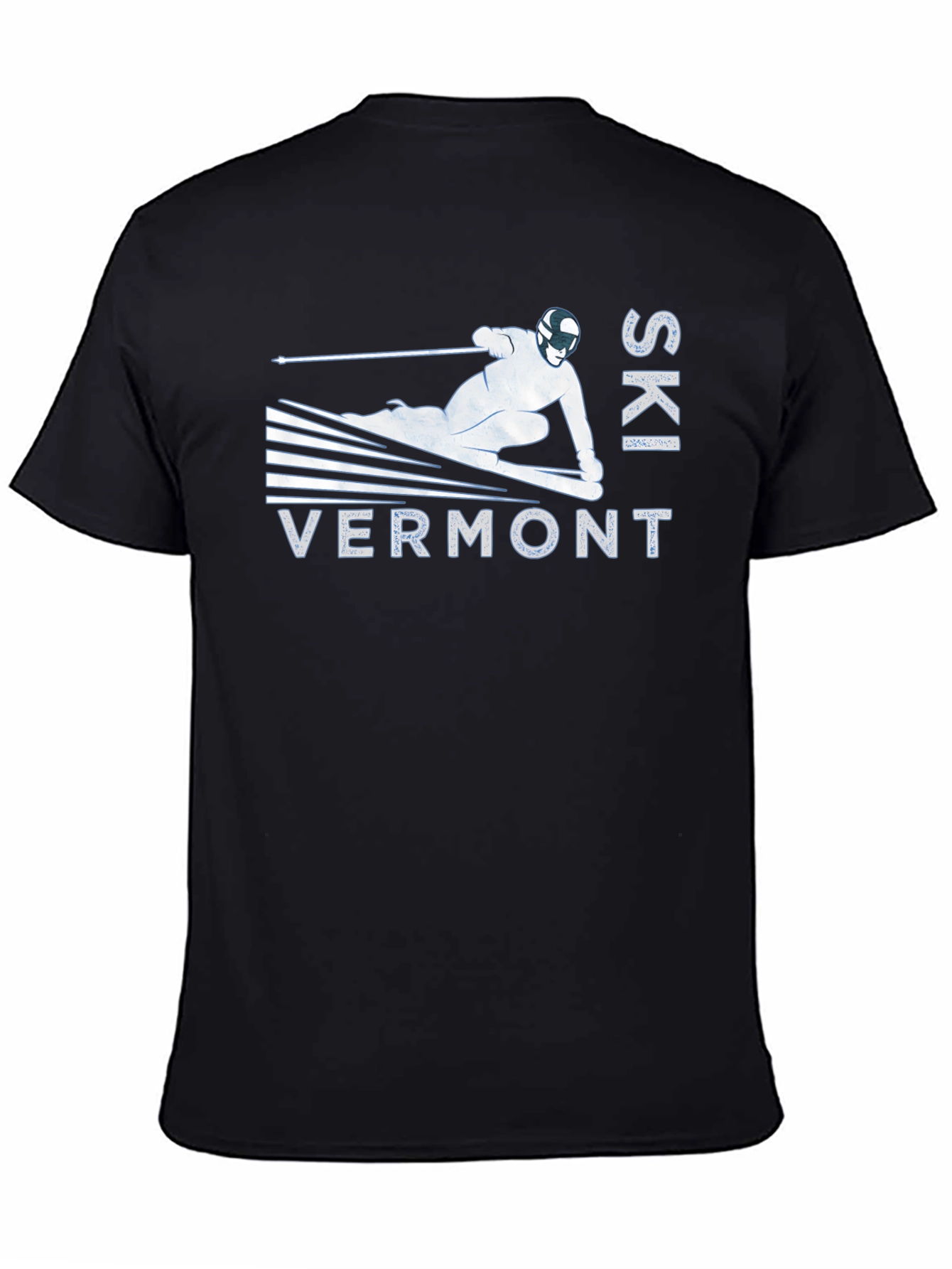 Ski Vermont Graphic Tee - Black Cotton T-Shirt