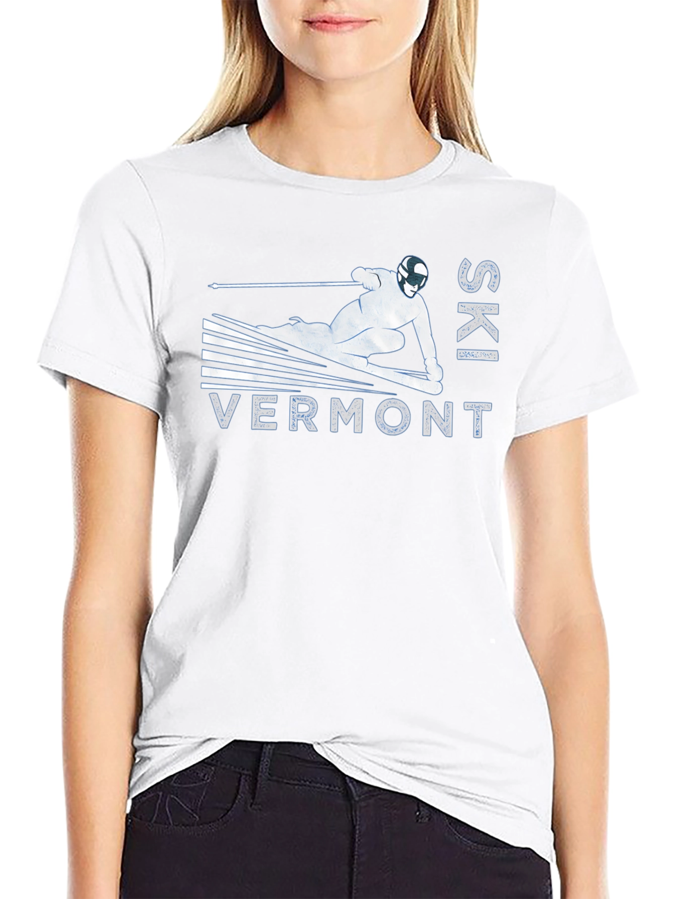 Ski Vermont Graphic Tee - Black Cotton T-Shirt