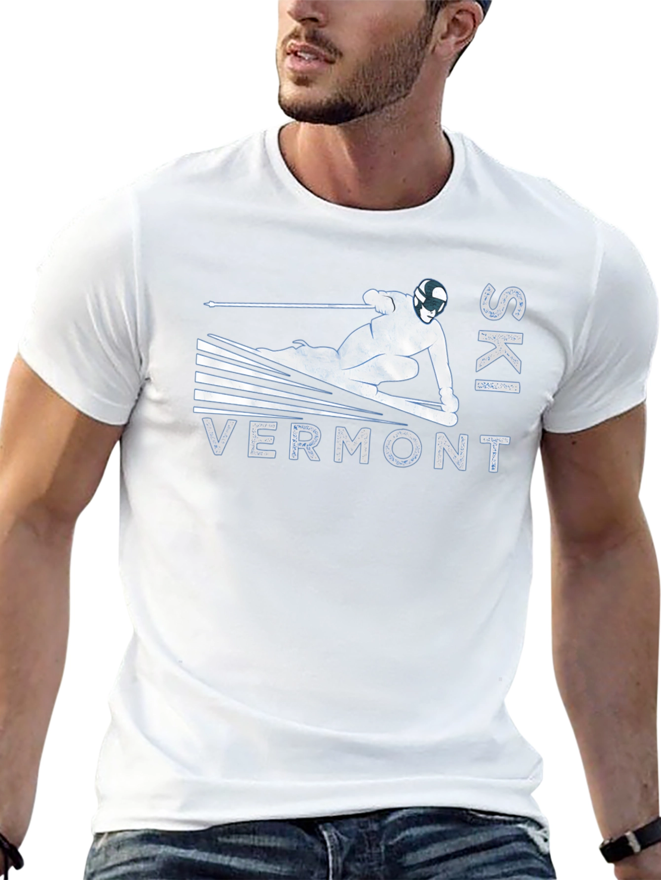 Ski Vermont Graphic Tee - Black Cotton T-Shirt