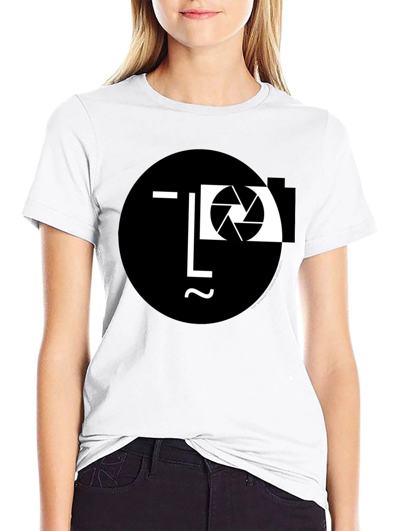 Camera Face Black T-Shirt - Unique Photographer Design