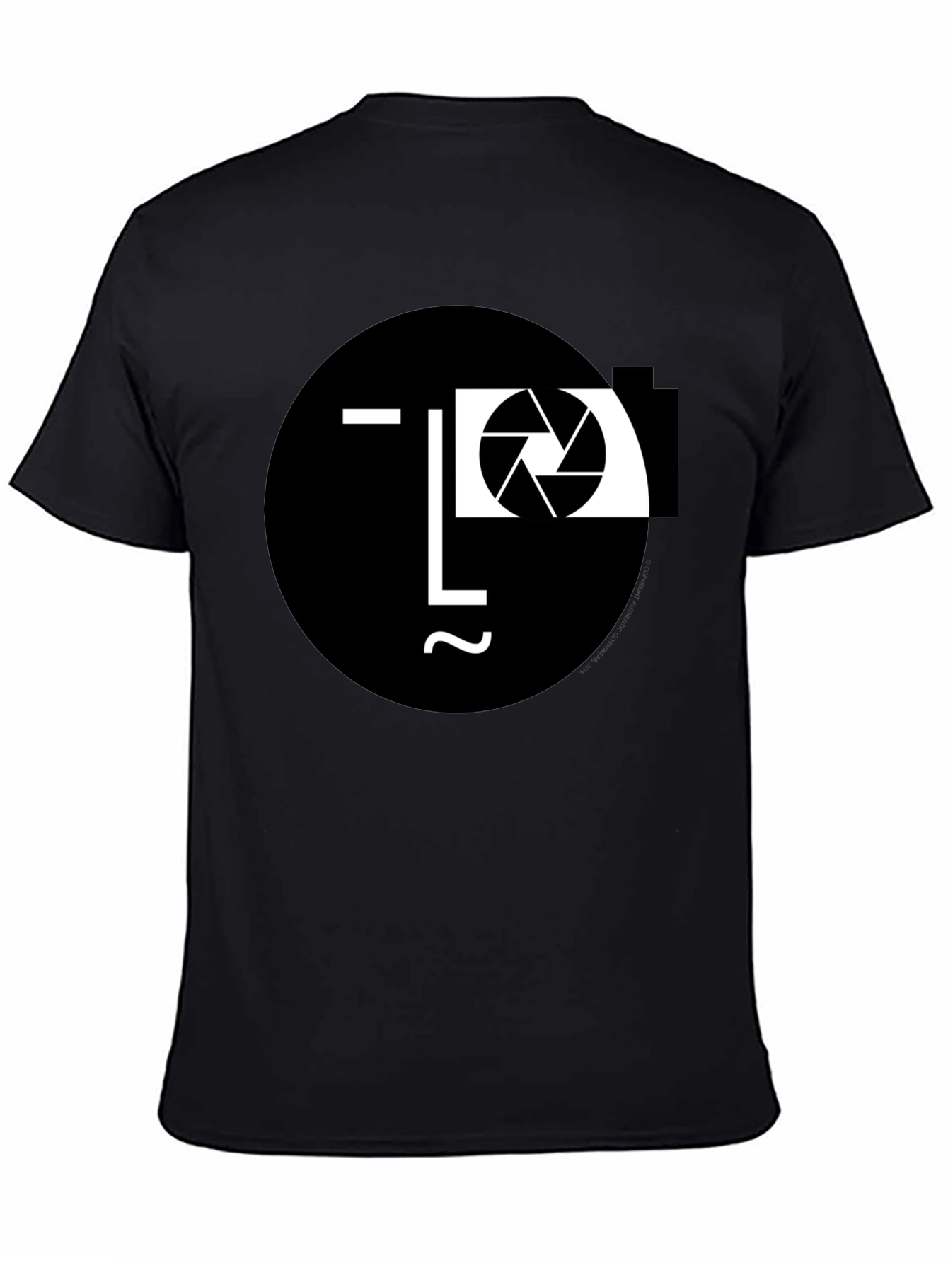 Camera Face Black T-Shirt - Unique Photographer Design