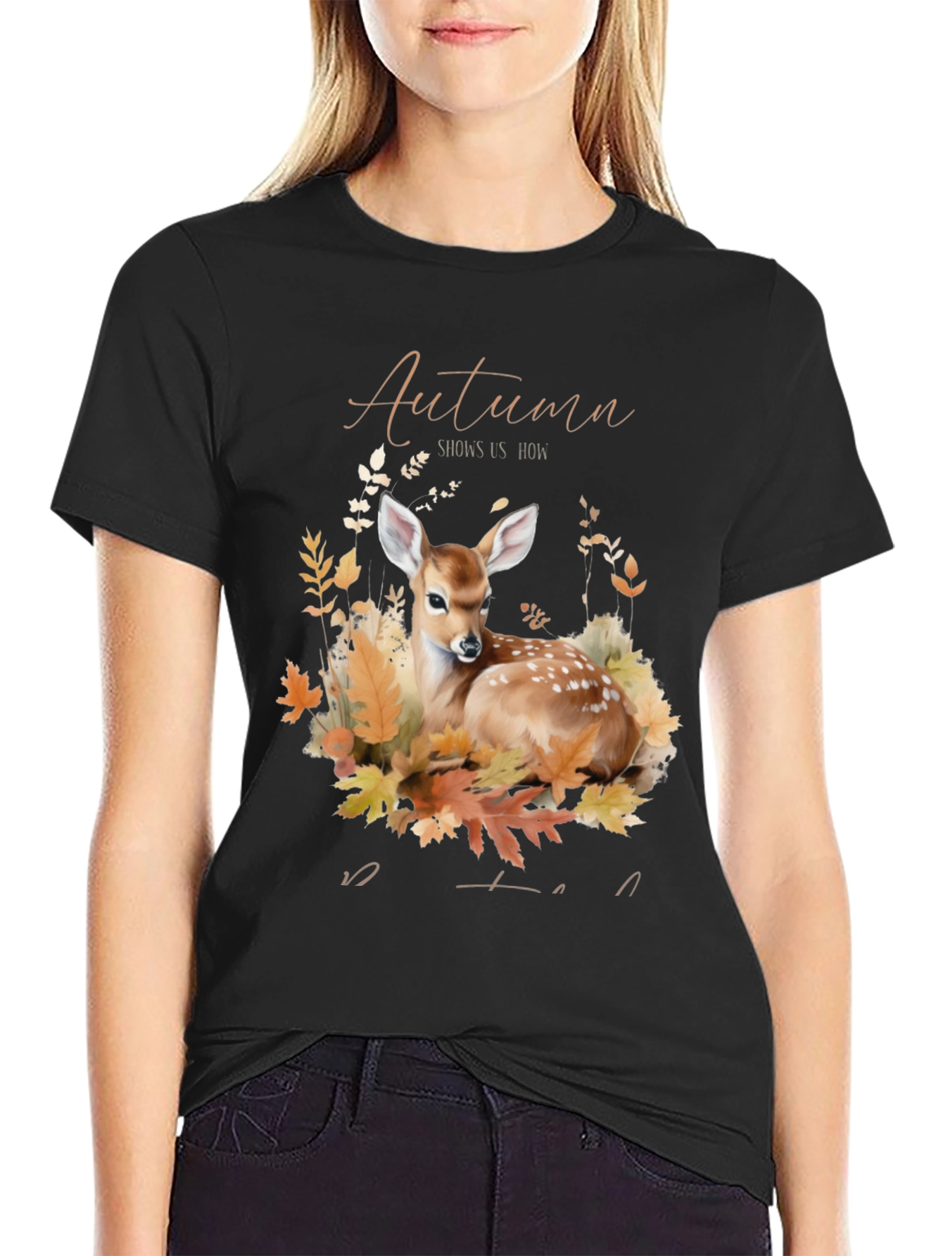 Autumn Deer Graphic T-Shirt