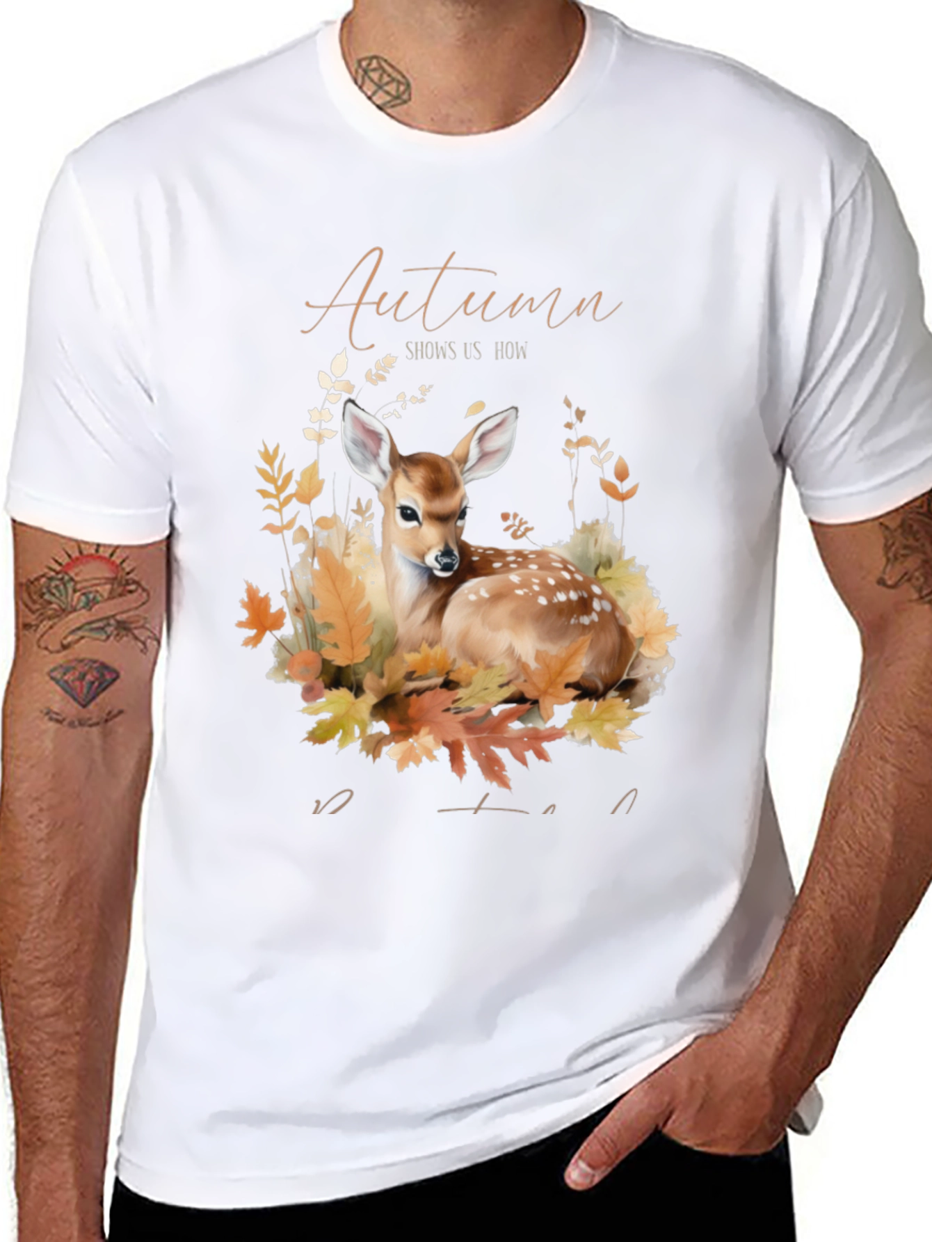 Autumn Deer Graphic T-Shirt